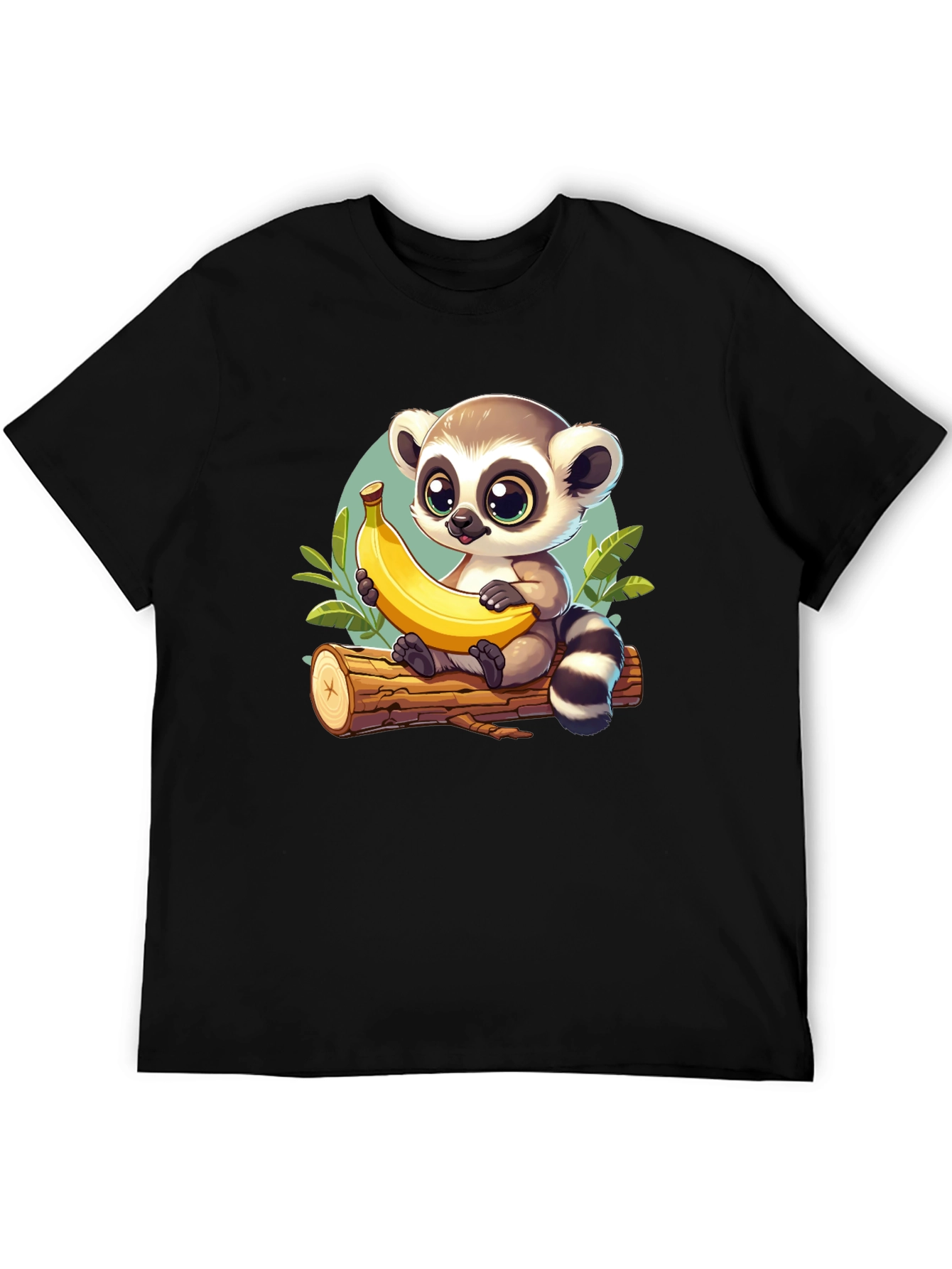 Cute Lemur & Banana Cartoon T-Shirt