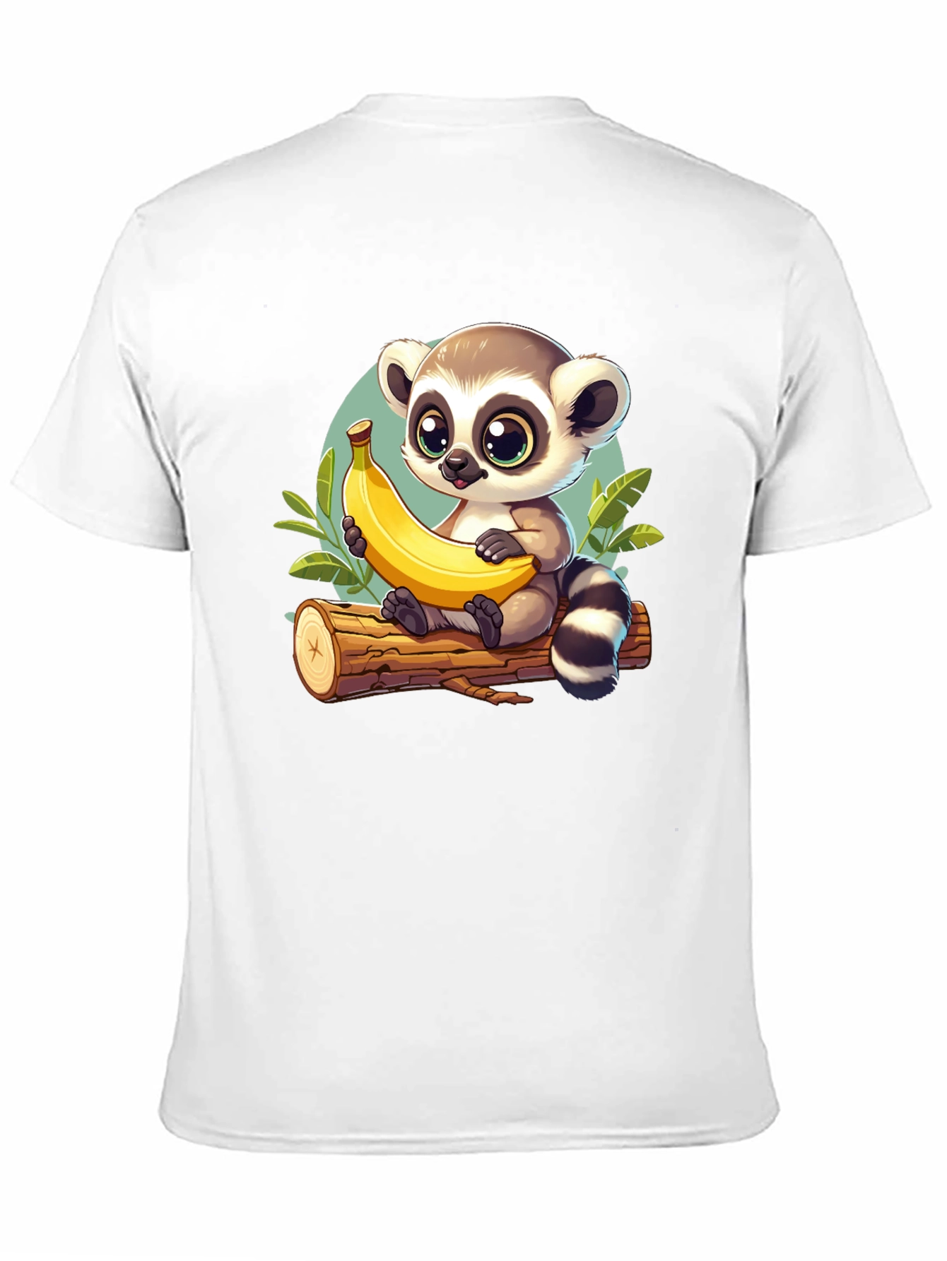 Cute Lemur & Banana Cartoon T-Shirt
