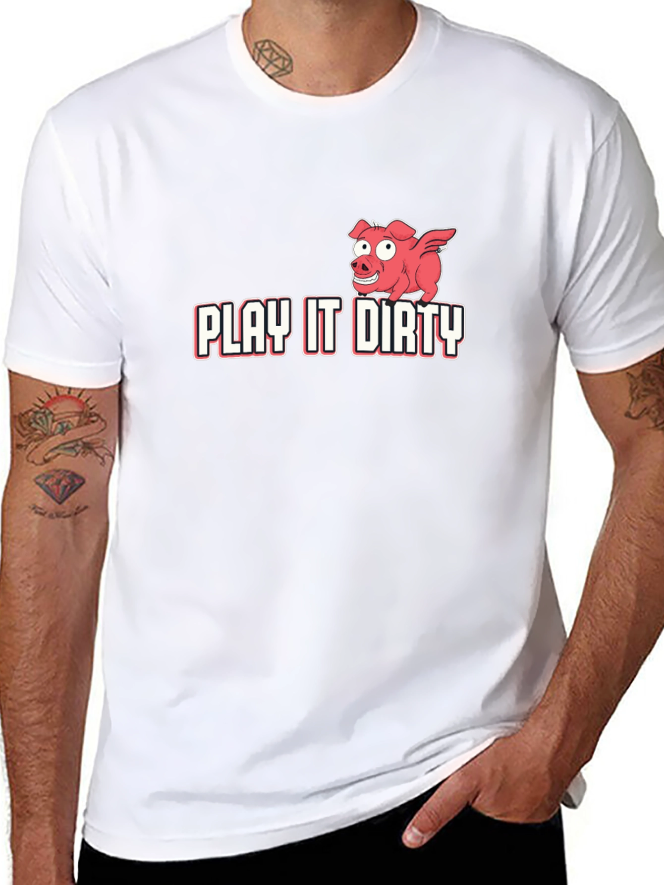 Play It Dirty Pig Graphic Tee - Black