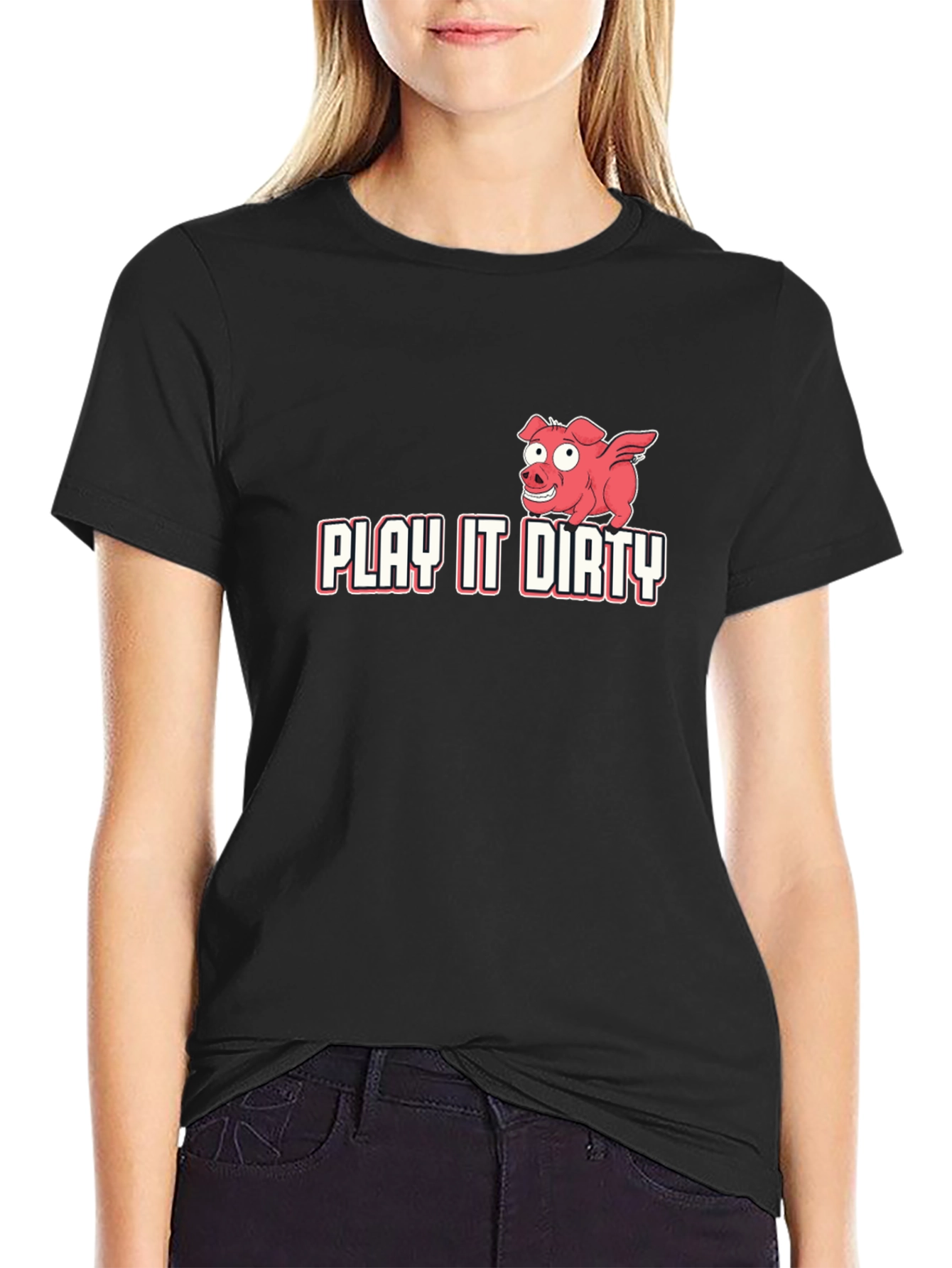 Play It Dirty Pig Graphic Tee - Black