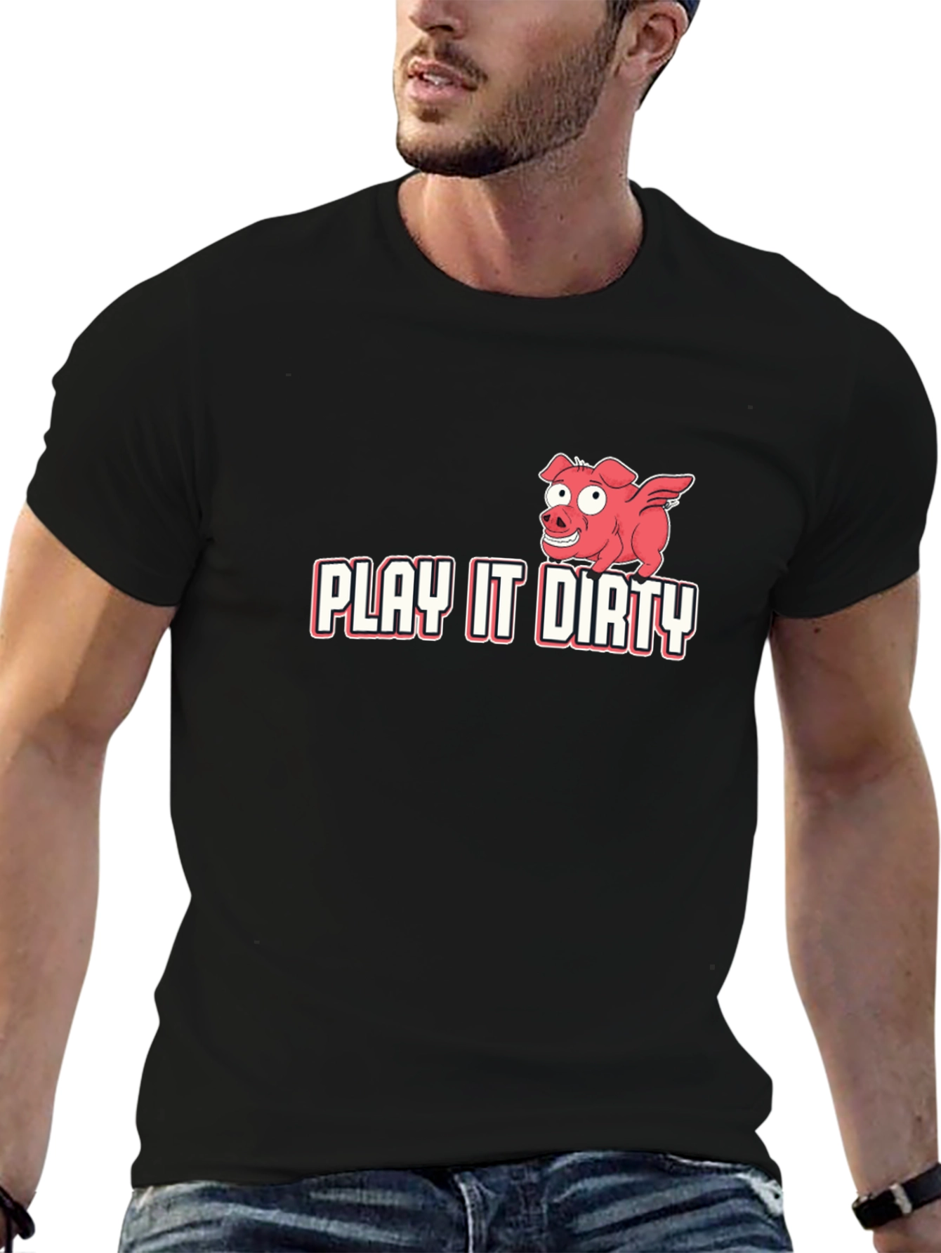 Play It Dirty Pig Graphic Tee - Black