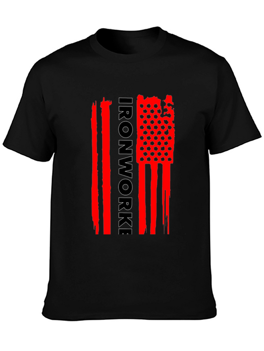 Ironworker American Flag Style T-Shirt