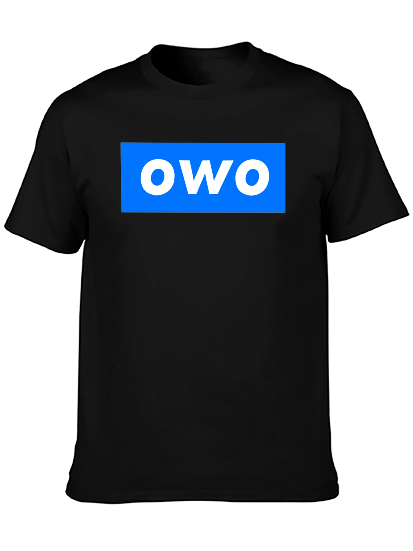OWO Graphic T-Shirt - Blue on Black