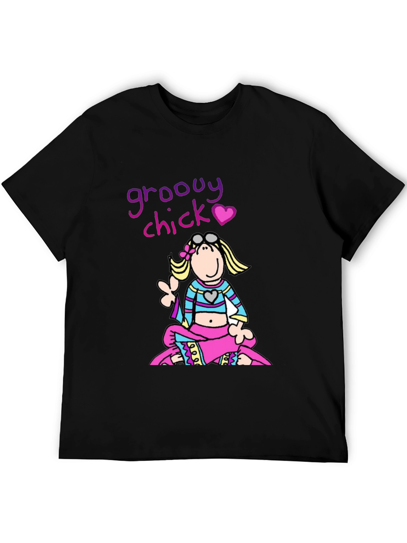 Groovy Chick Graphic Tee - Funky Retro Style