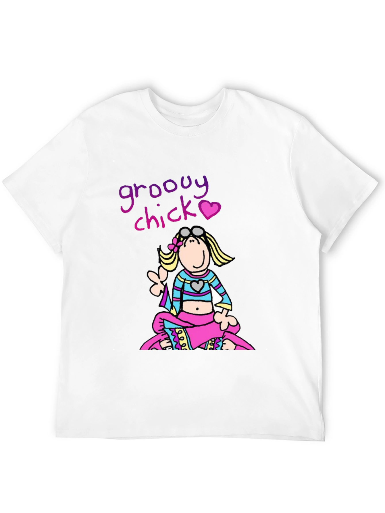 Groovy Chick Graphic Tee - Funky Retro Style