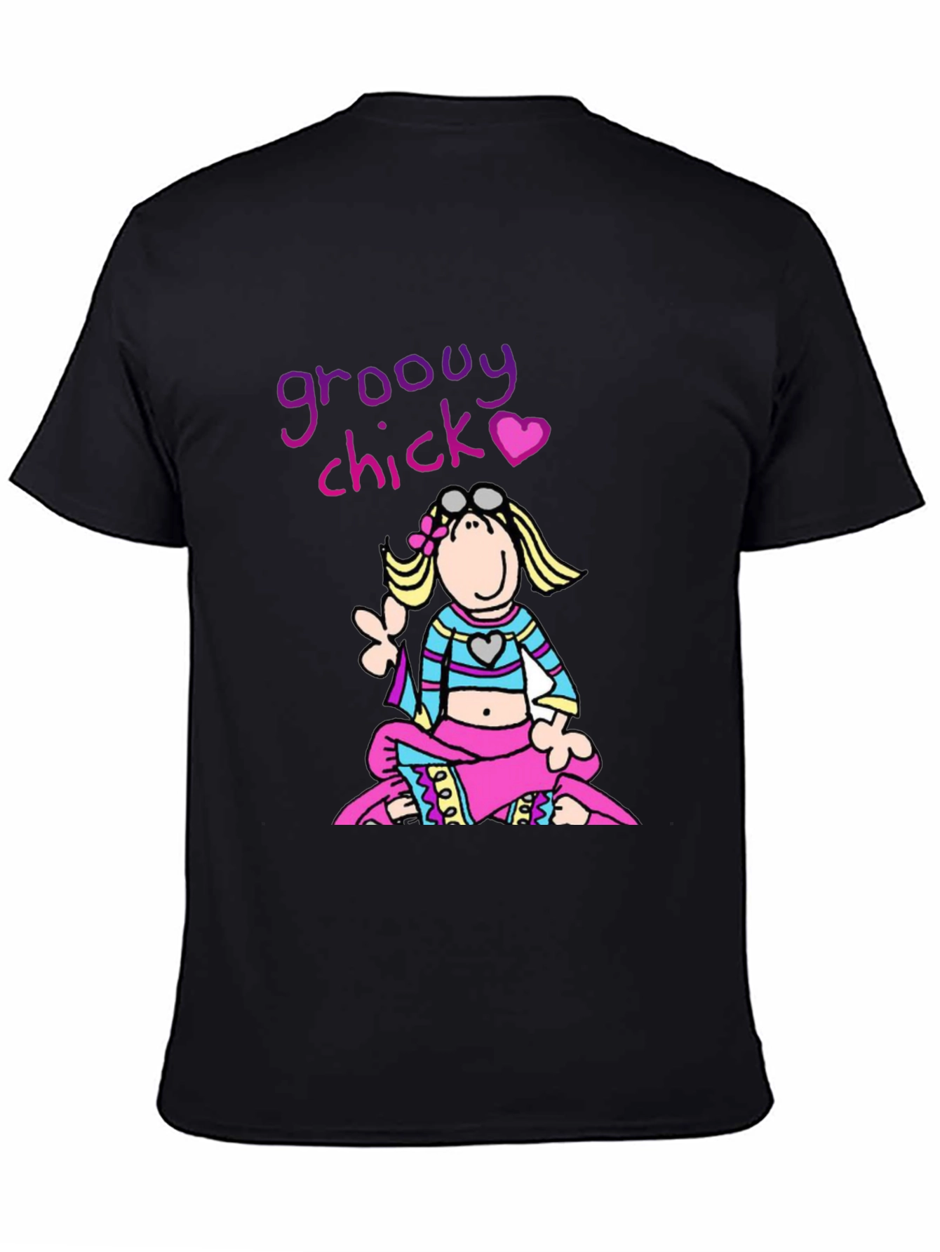 Groovy Chick Graphic Tee - Funky Retro Style