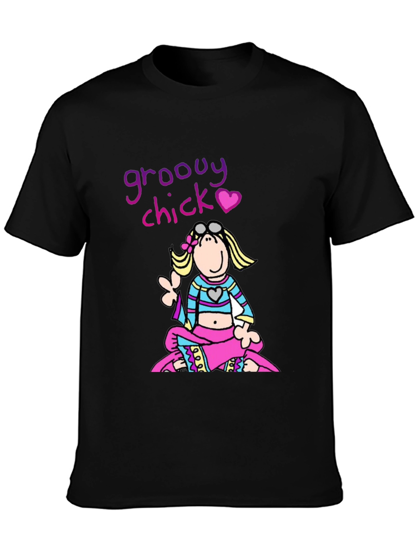 Groovy Chick Graphic Tee - Funky Retro Style
