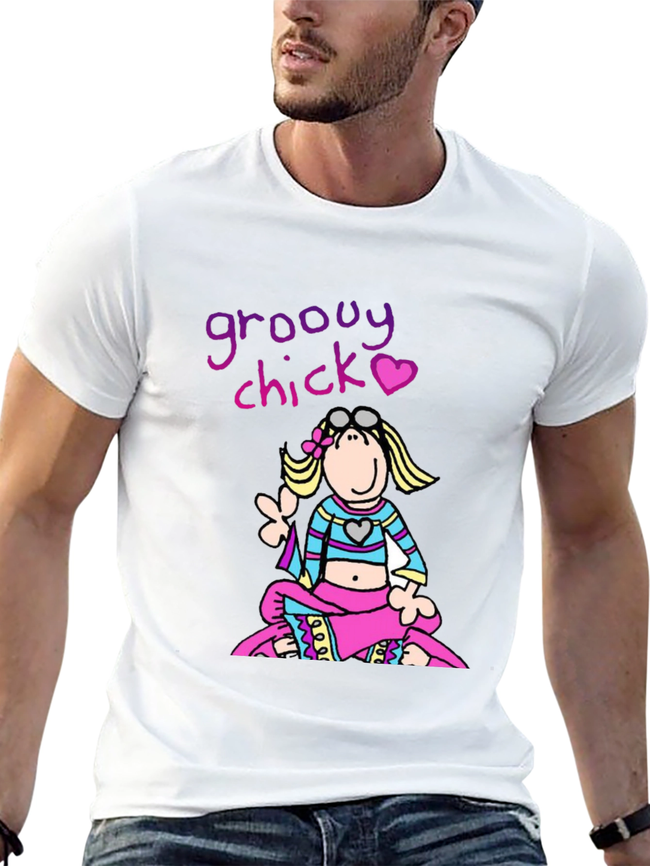 Groovy Chick Graphic Tee - Funky Retro Style