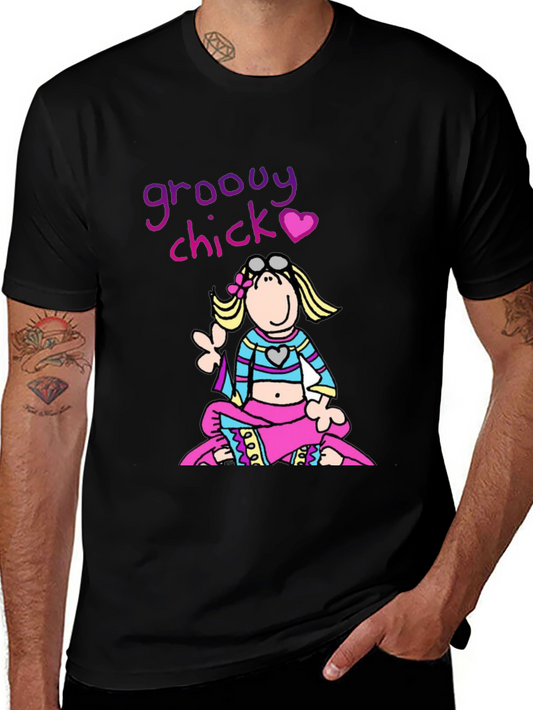 Groovy Chick Graphic Tee - Funky Retro Style