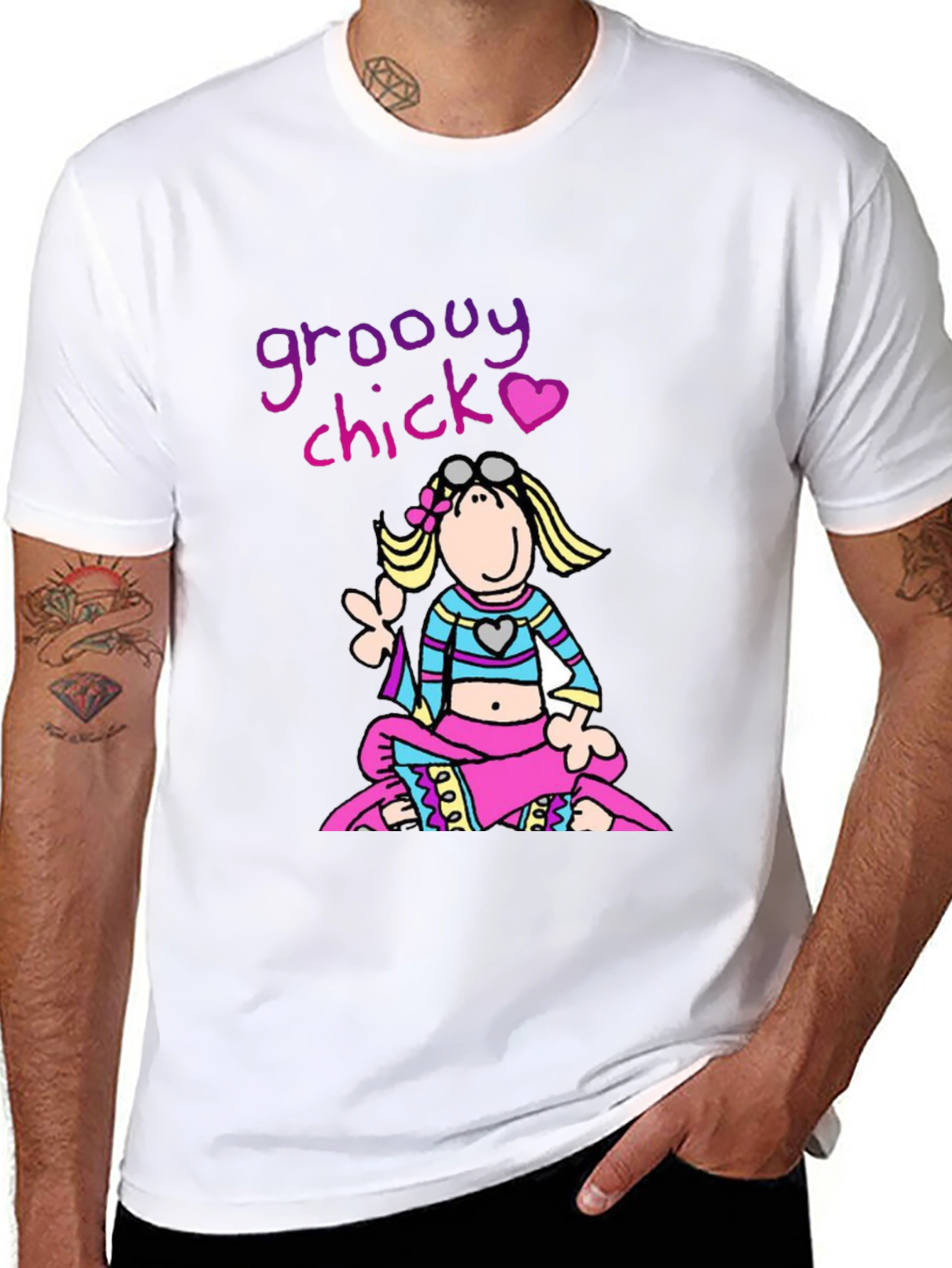 Groovy Chick Graphic Tee - Funky Retro Style