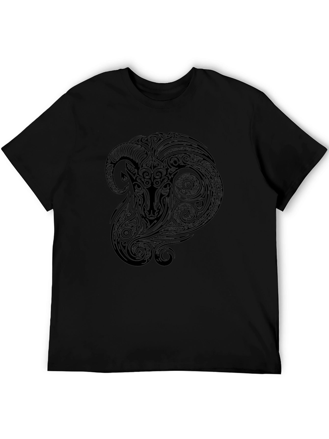 Ram Zodiac Graphic Tee - Black Cotton Comfort