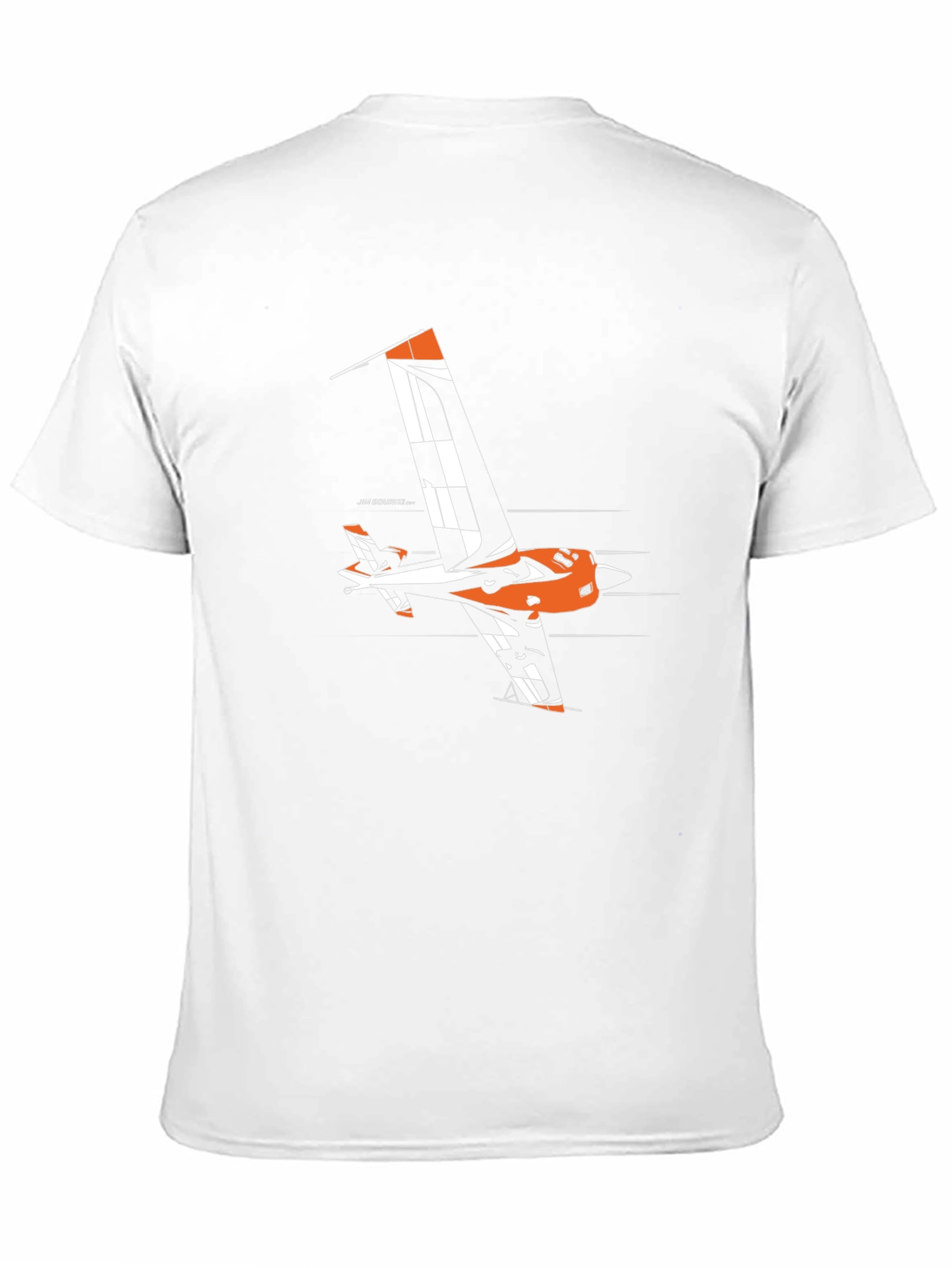 Orange Aerobatic Airplane T-Shirt - Black