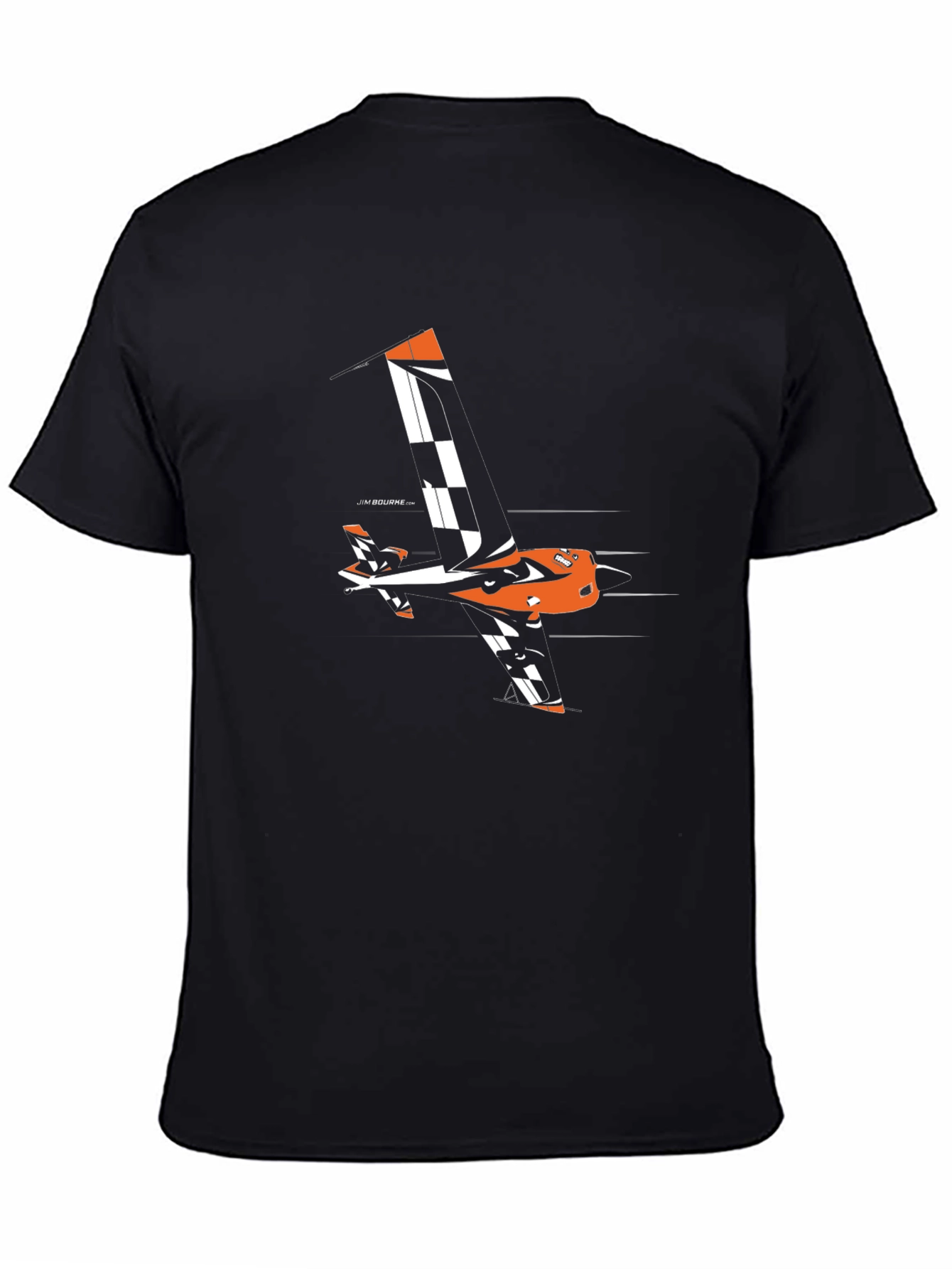 Orange Aerobatic Airplane T-Shirt - Black