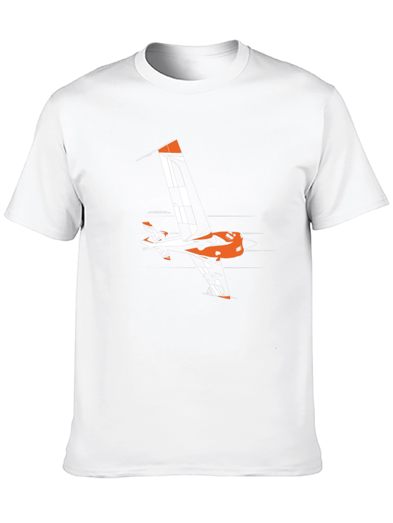 Orange Aerobatic Airplane T-Shirt - Black