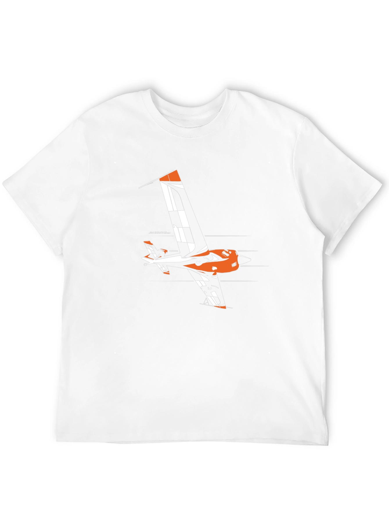Orange Aerobatic Airplane T-Shirt - Black