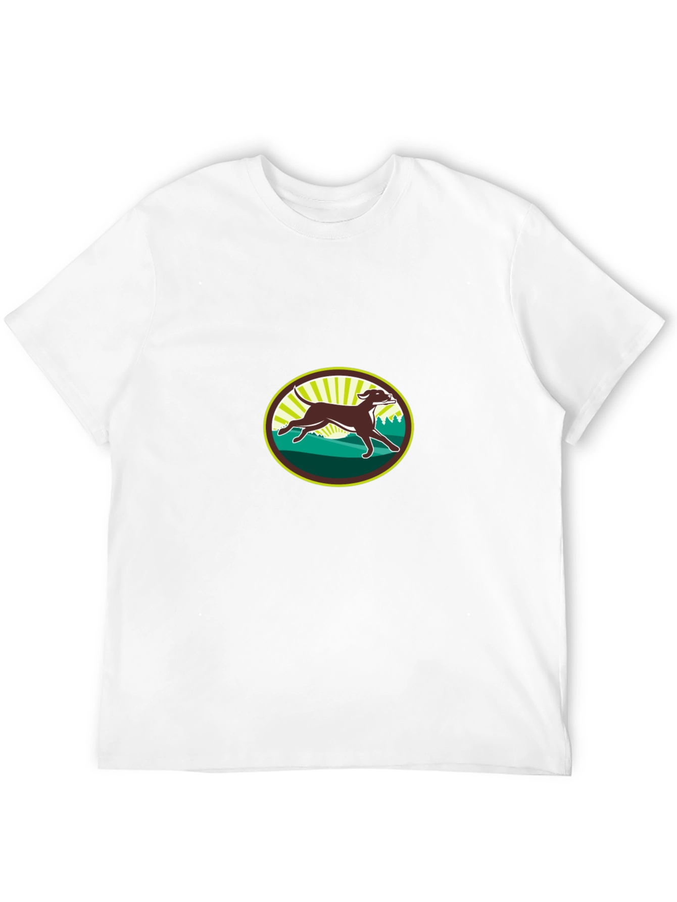 Running Dog Graphic Tee - Black Cotton T-Shirt