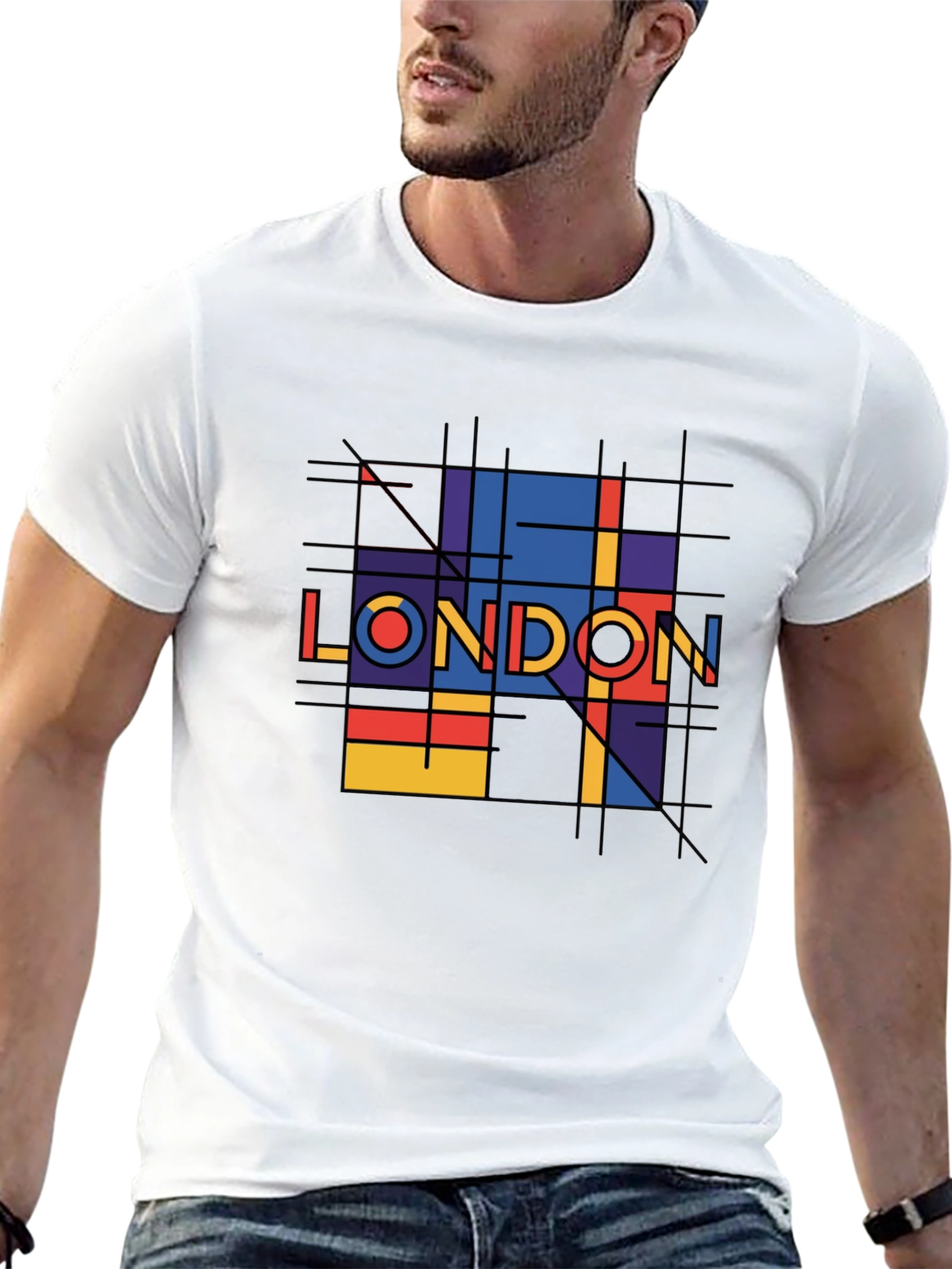 Geometric London Graphic Tee - Black