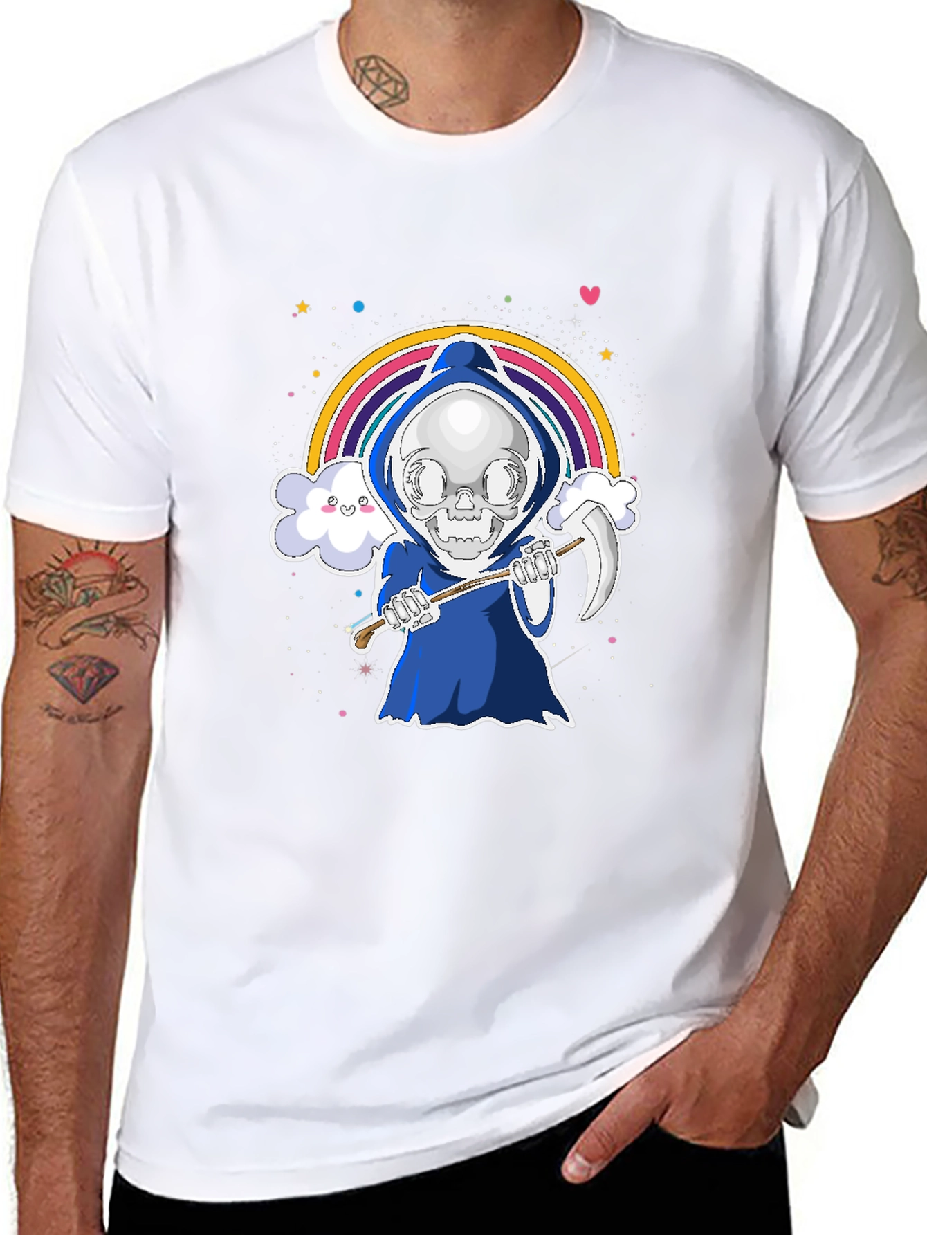 Grim Reaper Rainbow Graphic Tee