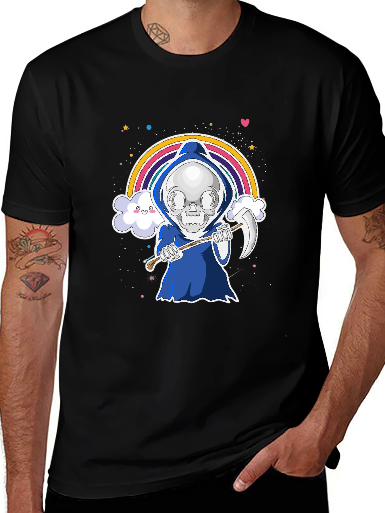 Grim Reaper Rainbow Graphic Tee