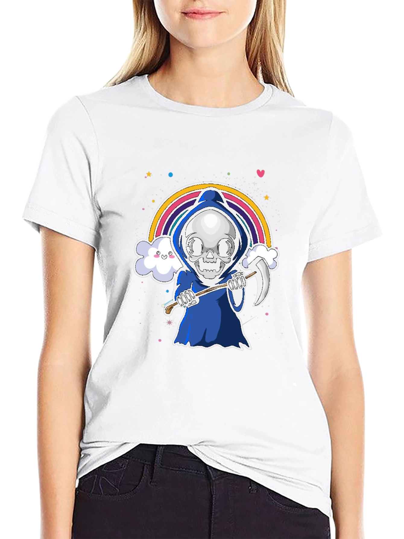 Grim Reaper Rainbow Graphic Tee