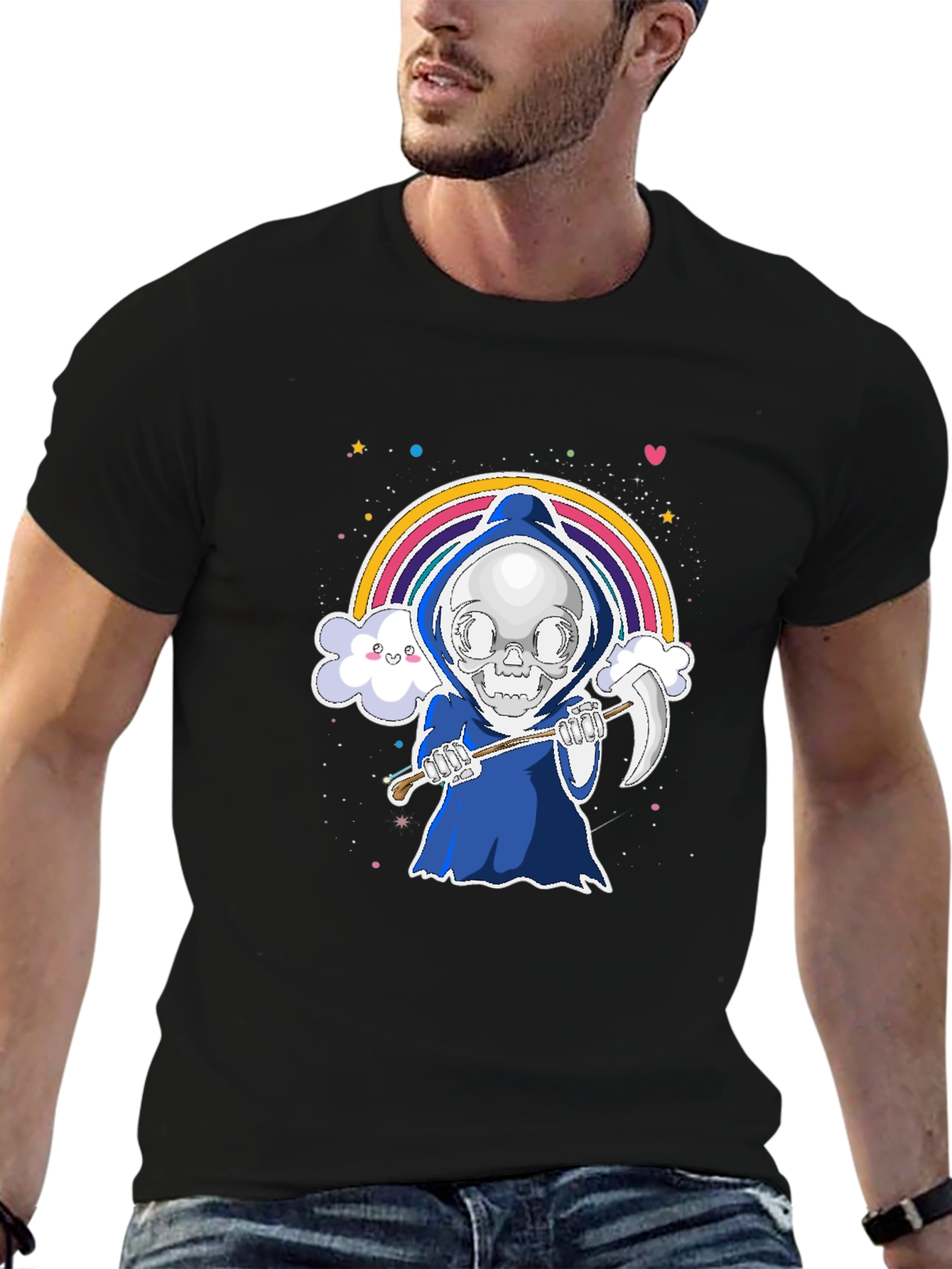 Grim Reaper Rainbow Graphic Tee