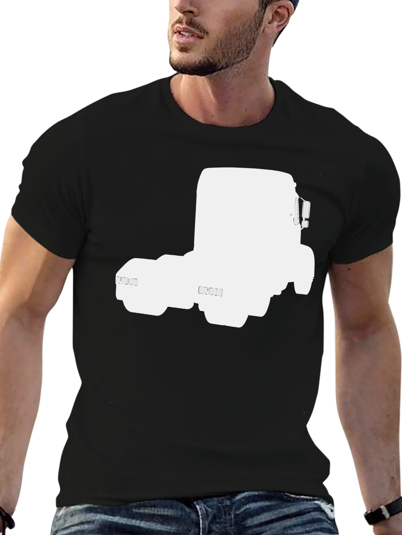 Truck Silhouette Graphic Tee - Black