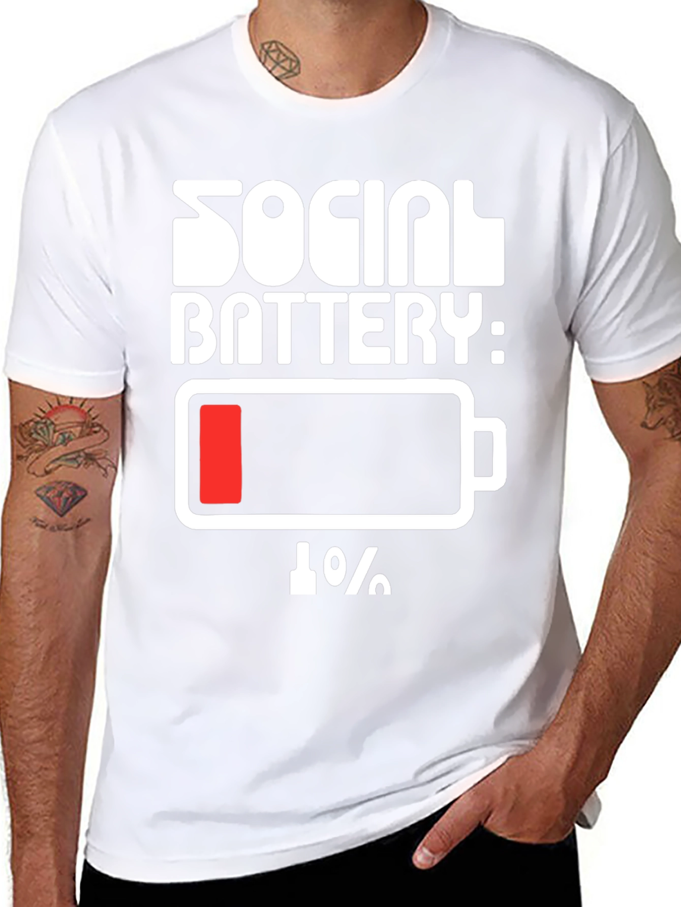 Social Battery 1% Humor Tee