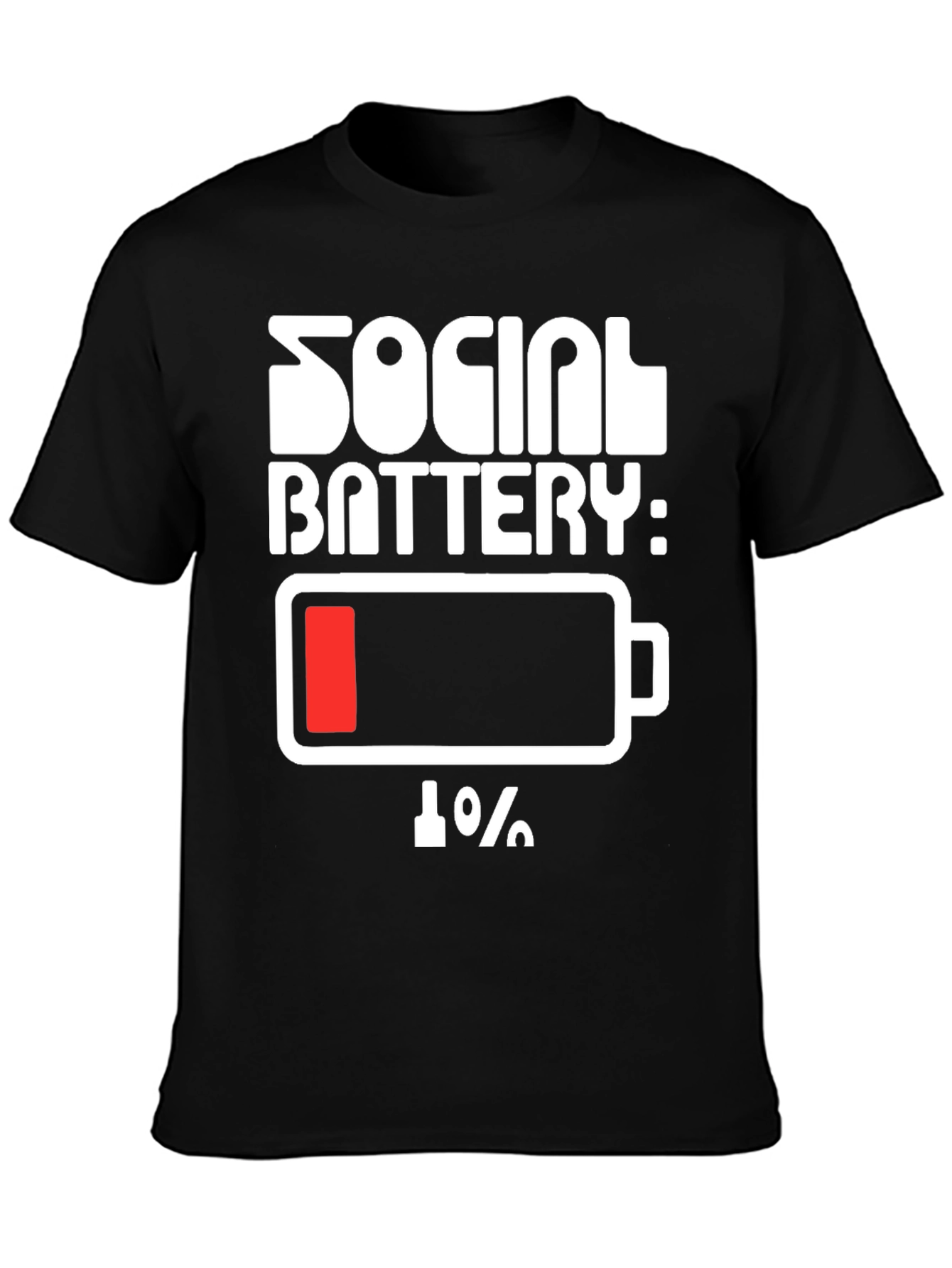 Social Battery 1% Humor Tee