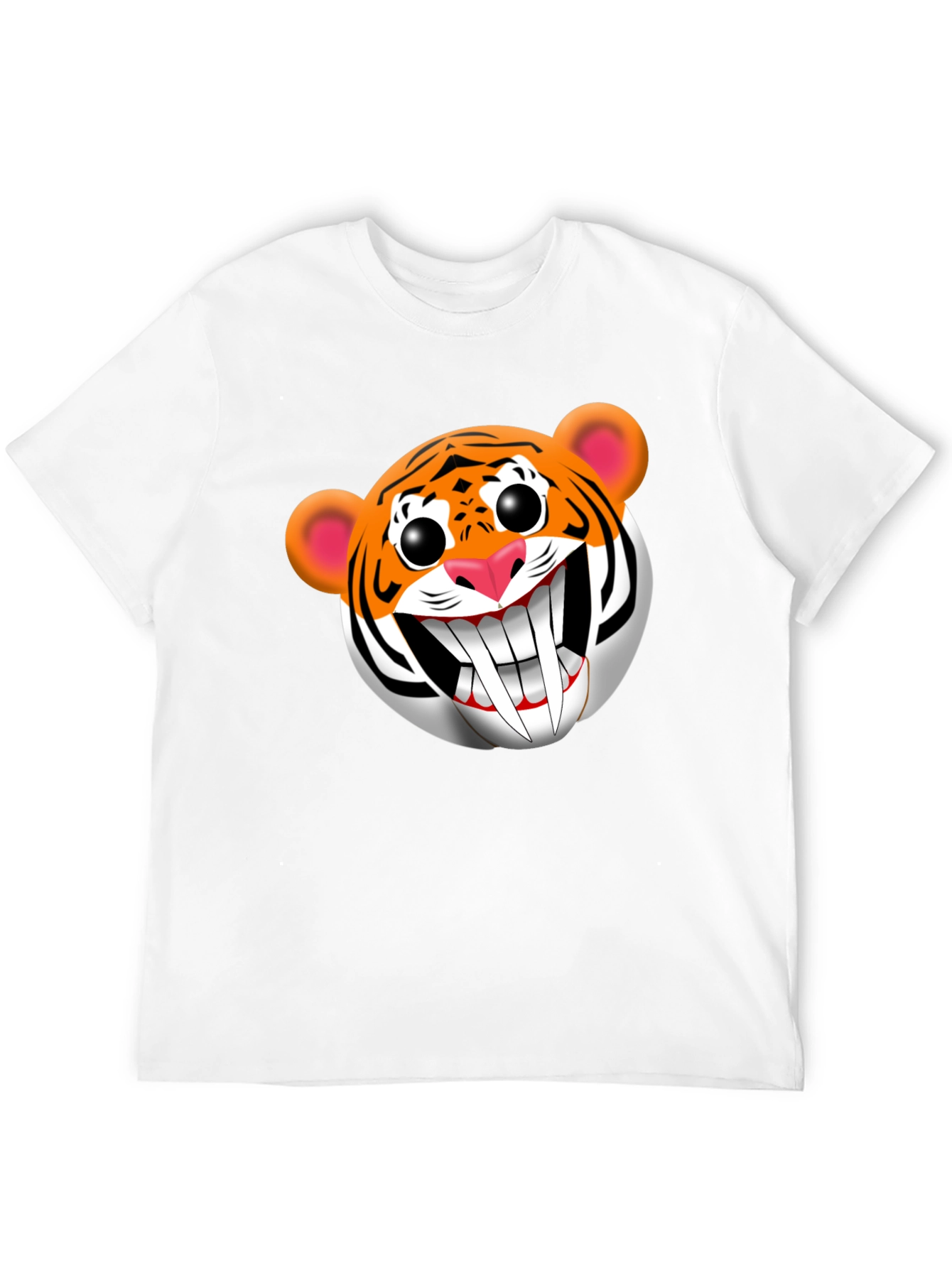 Cartoon Tiger Graphic Tee - Funky Black T-Shirt