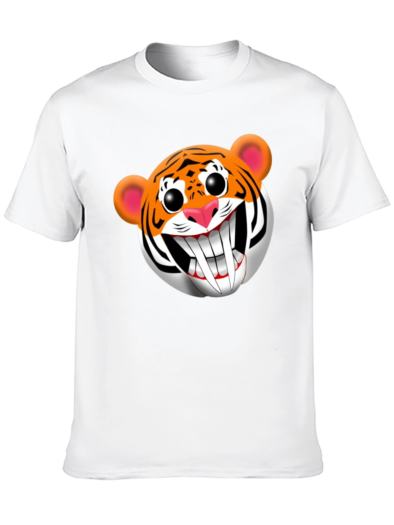 Cartoon Tiger Graphic Tee - Funky Black T-Shirt