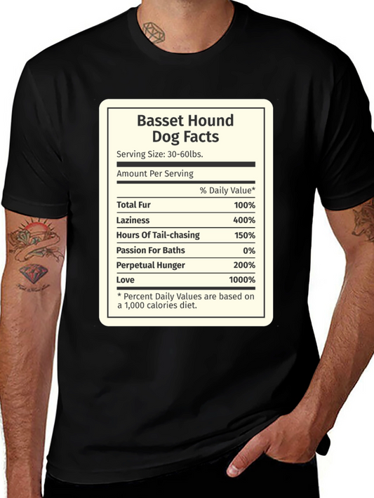 Basset Hound Dog Facts Graphic Tee