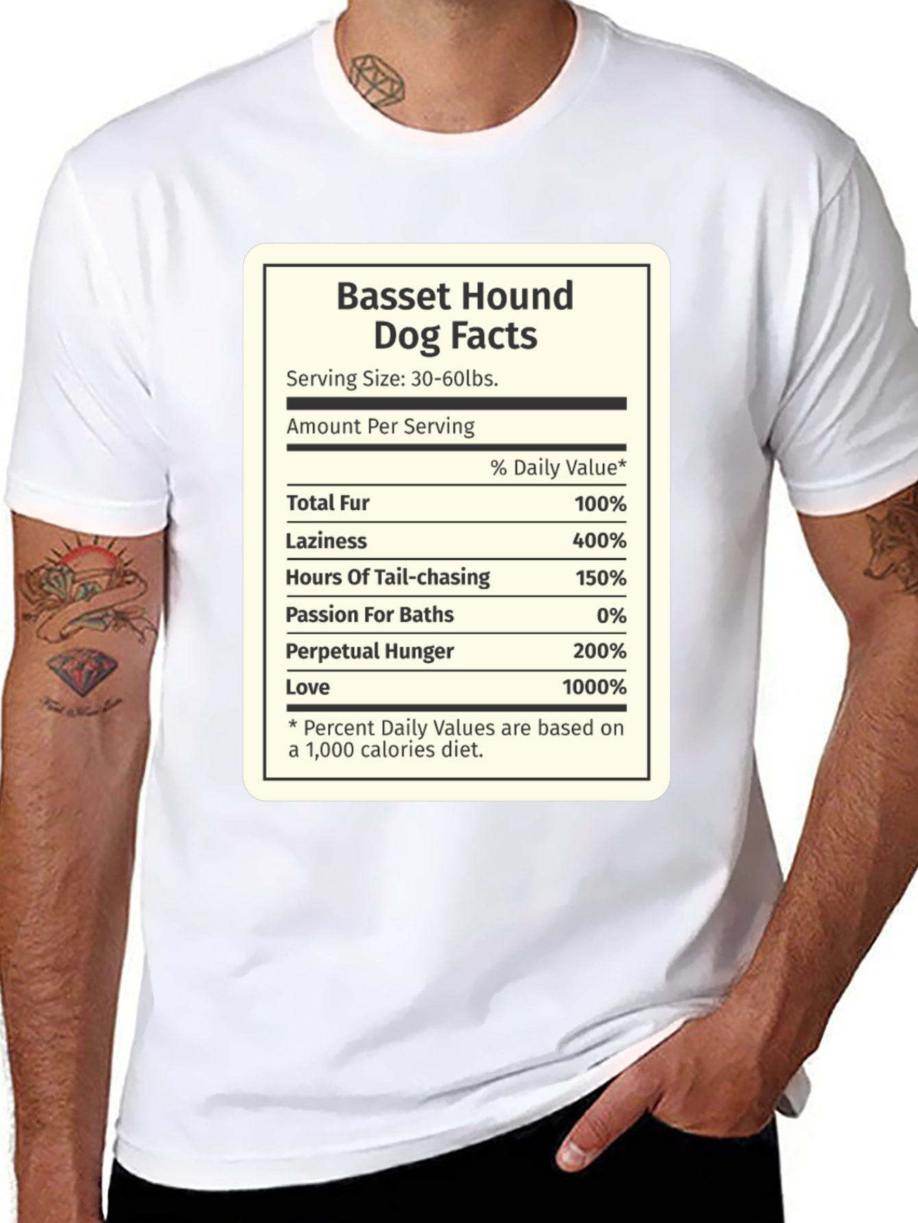 Basset Hound Dog Facts Graphic Tee