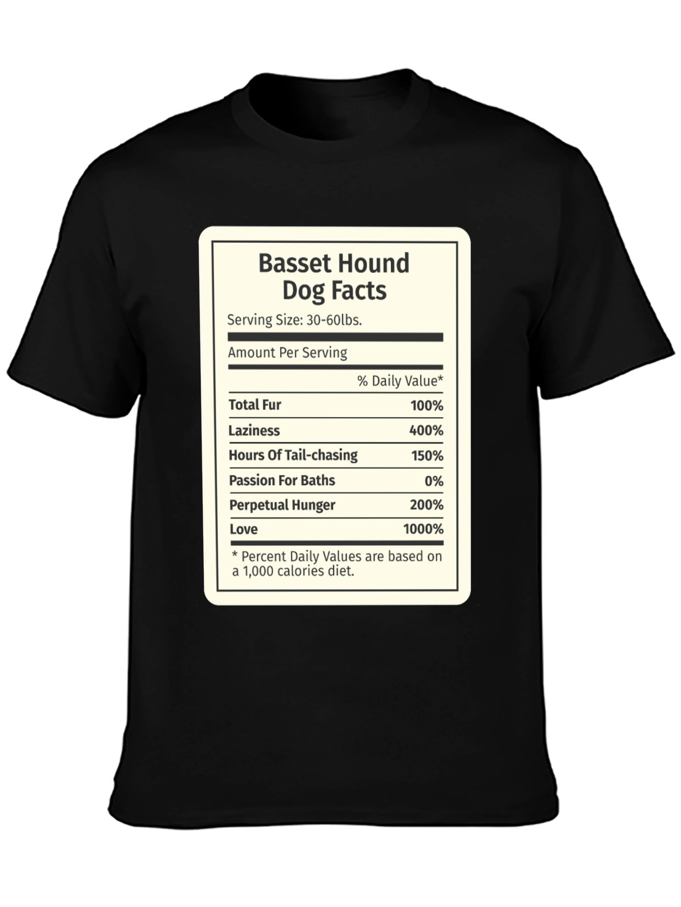 Basset Hound Dog Facts Graphic Tee