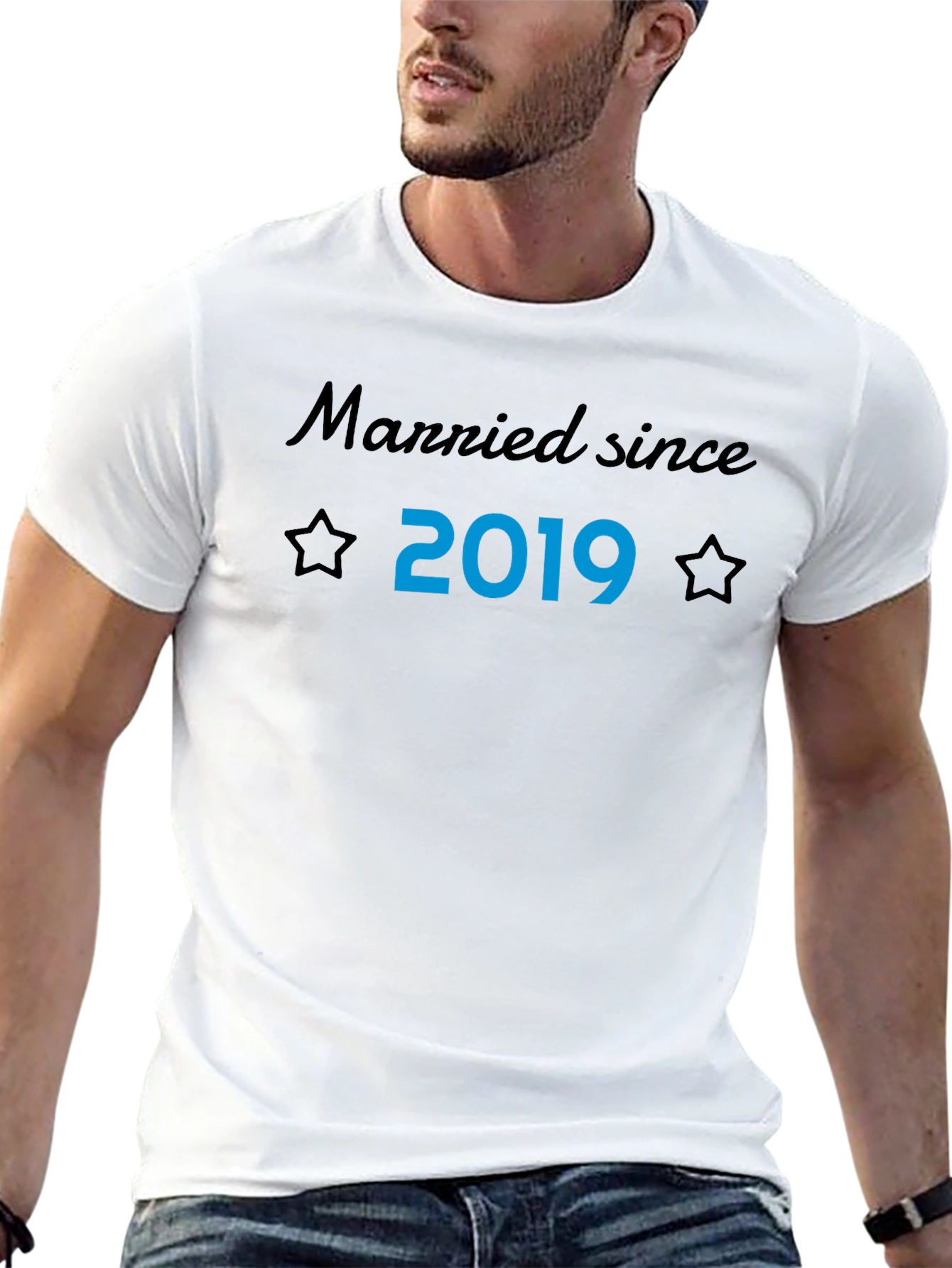 Married Since 2019 T-Shirt Husband Anniversary Gift