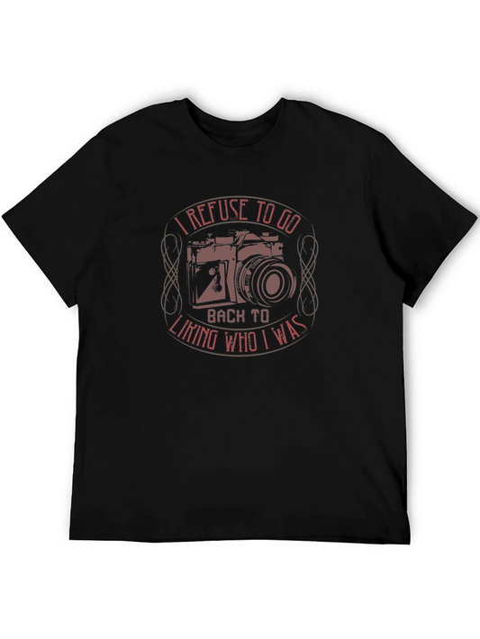 Retro Camera Graphic Tee -  I Refuse to Go Back
