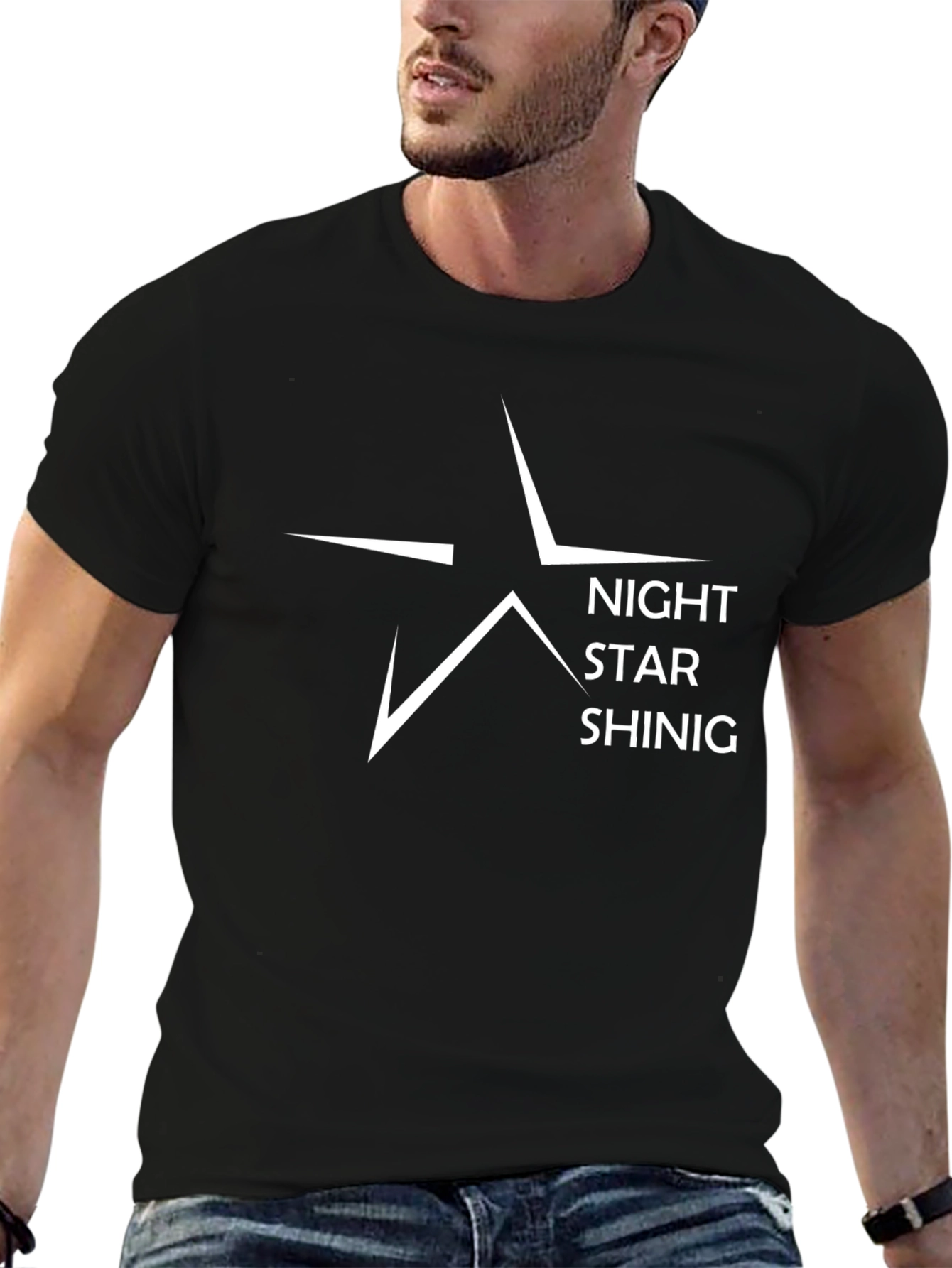 Night Star Shining Black T-Shirt