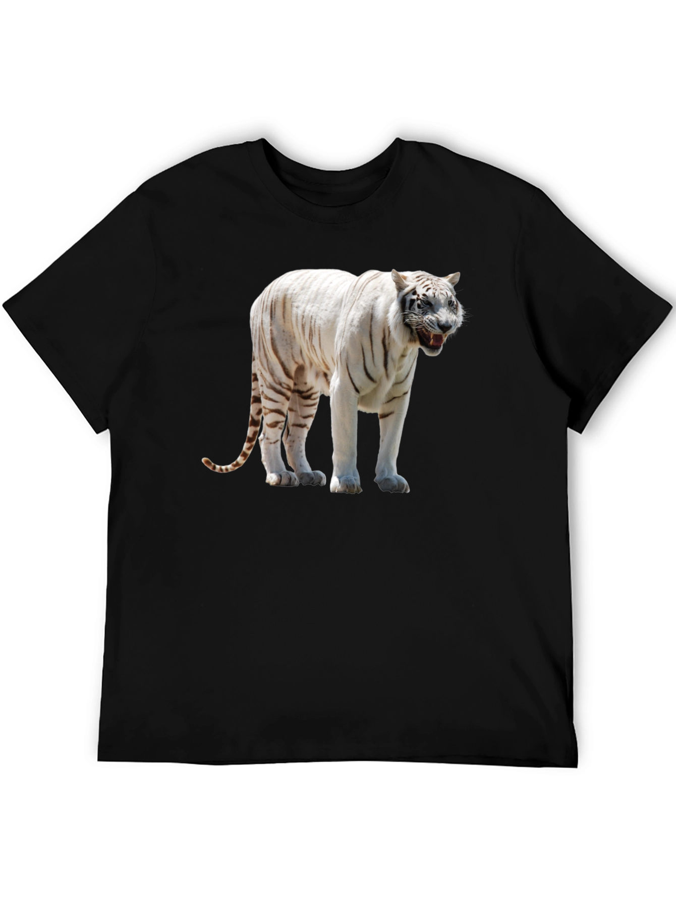 White Tiger Graphic T-Shirt - Black Tee