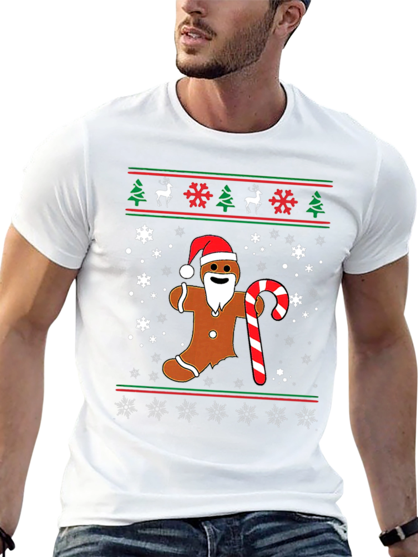Gingerbread Man Christmas Ugly T-Shirt