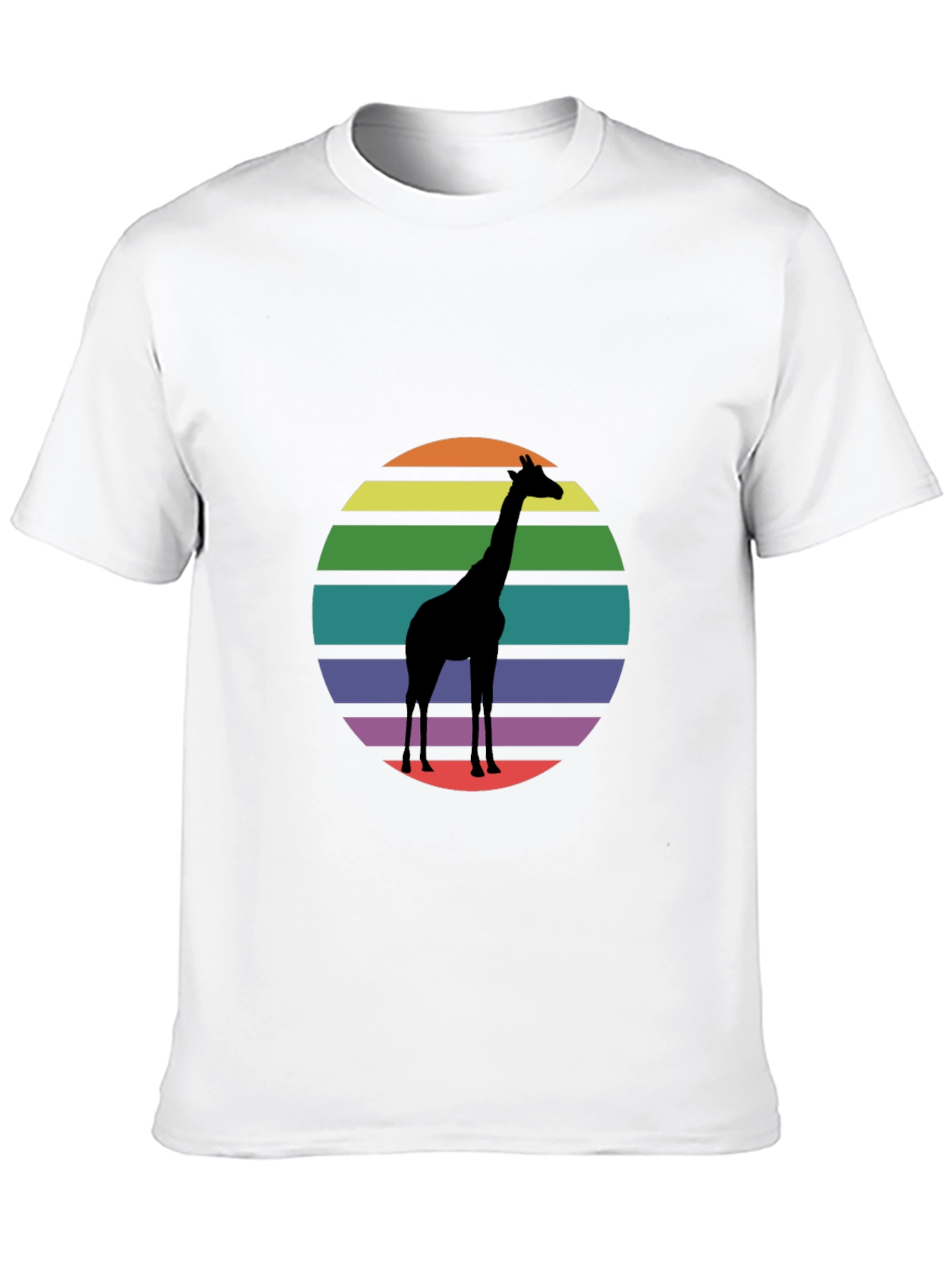 Giraffe Sunset Graphic Tee - Black Cotton Blend