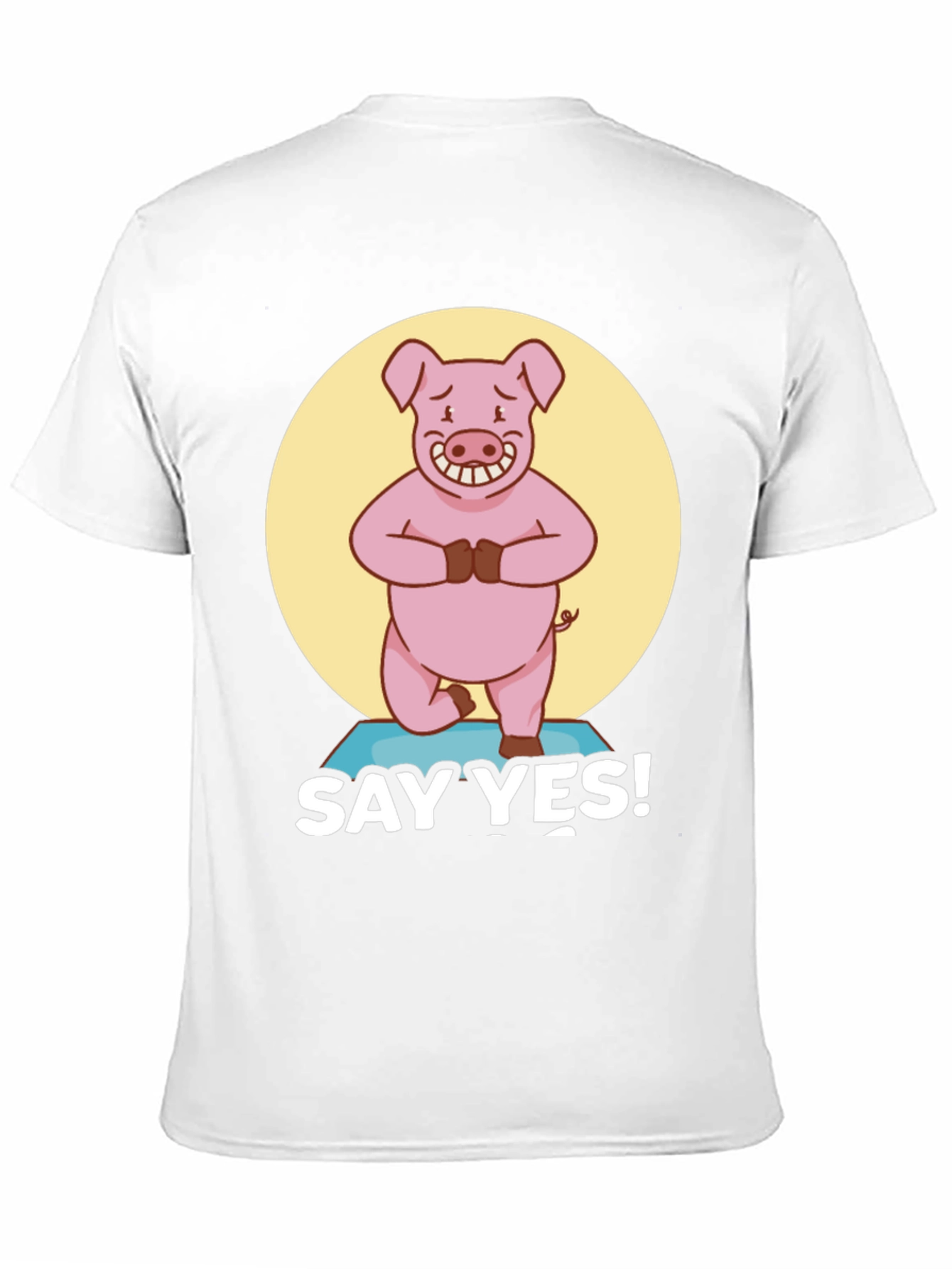 Yoga Pig Black T-Shirt - Say Yes!