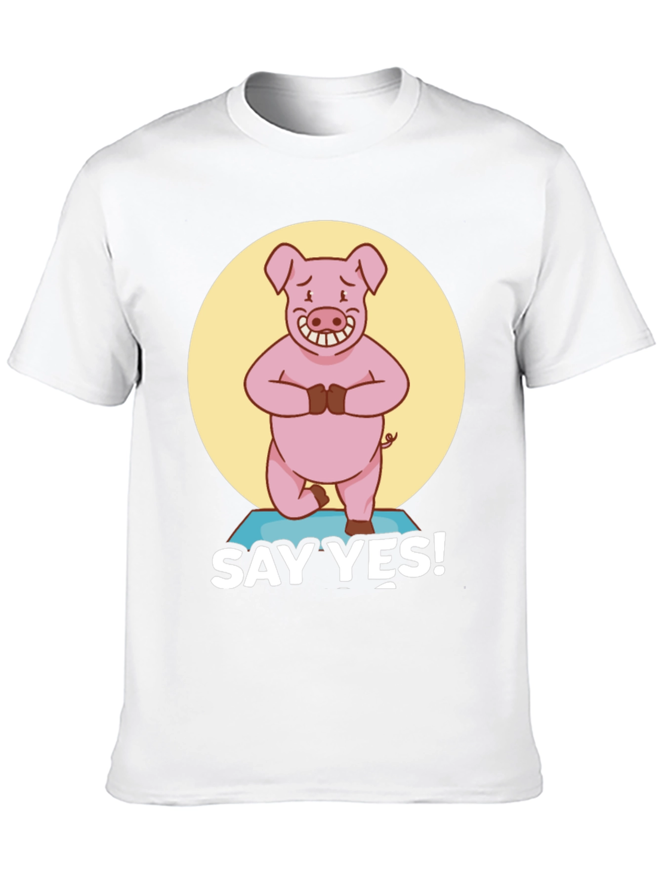 Yoga Pig Black T-Shirt - Say Yes!