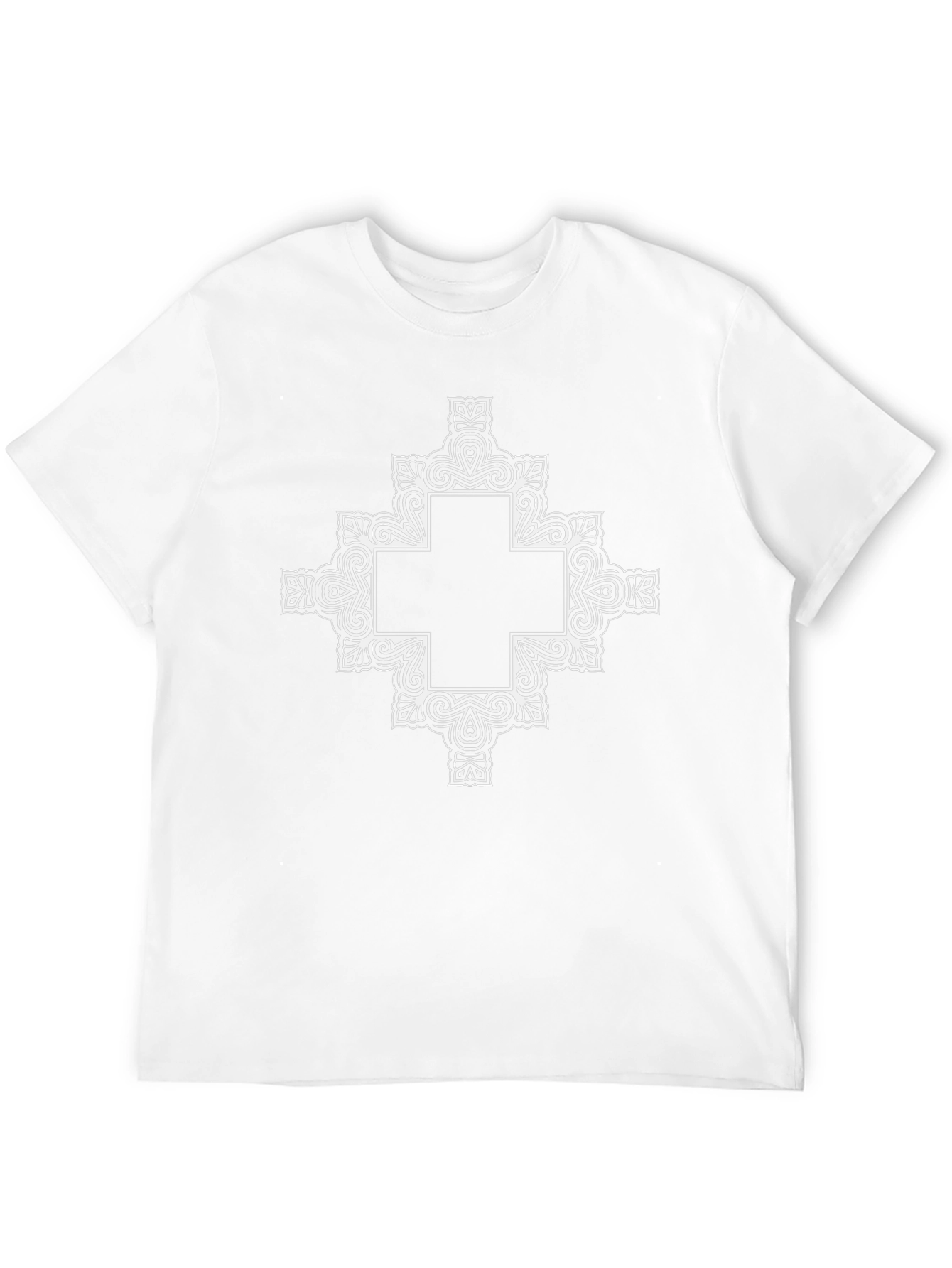 Ornate Cross Graphic Tee - Black Cotton Blend
