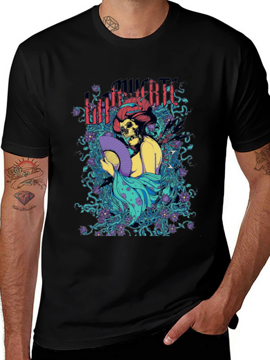 Grim Reaper Geisha Graphic Tee - Dark & Edgy Fashion