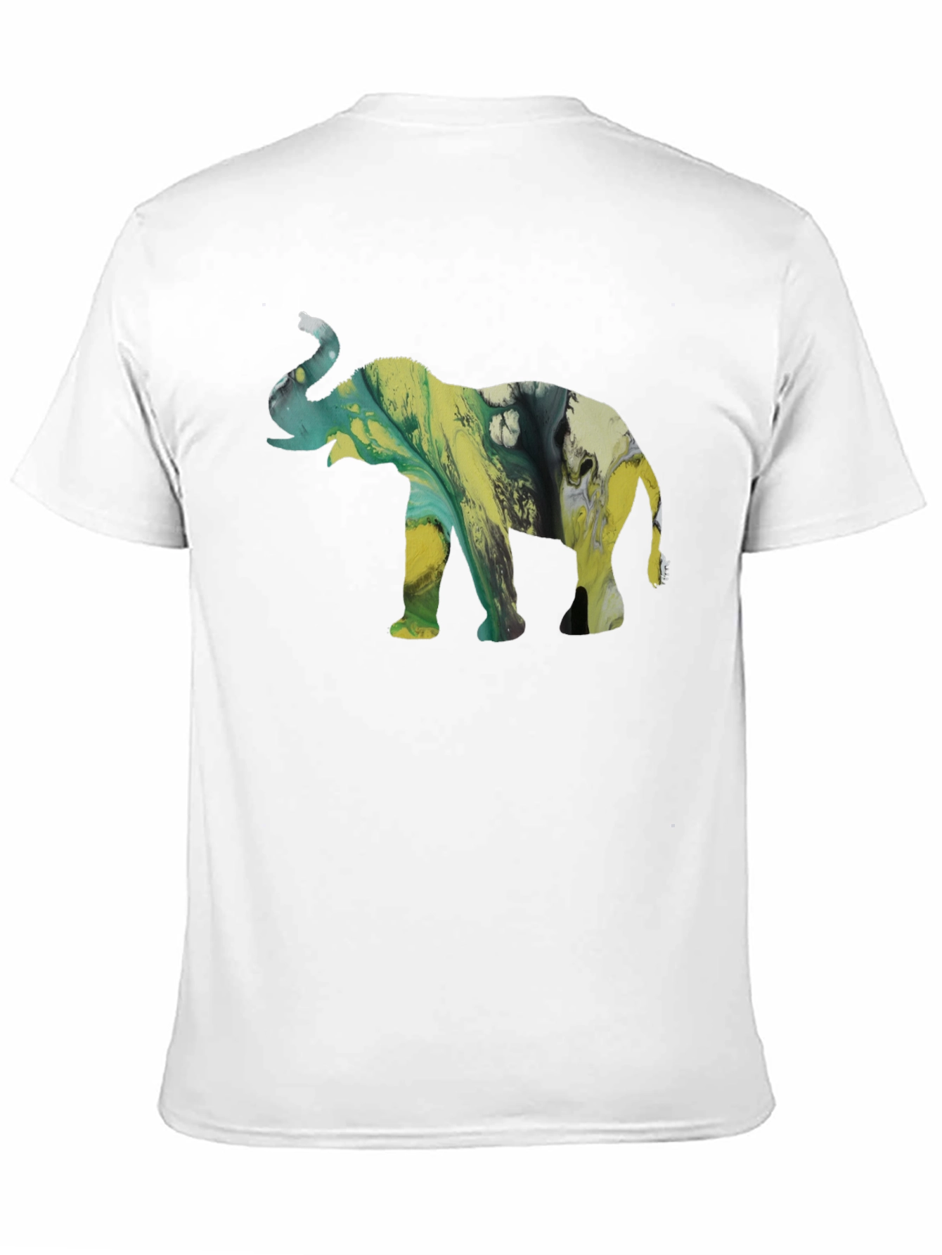 Abstract Elephant Graphic Tee - Black Cotton Blend