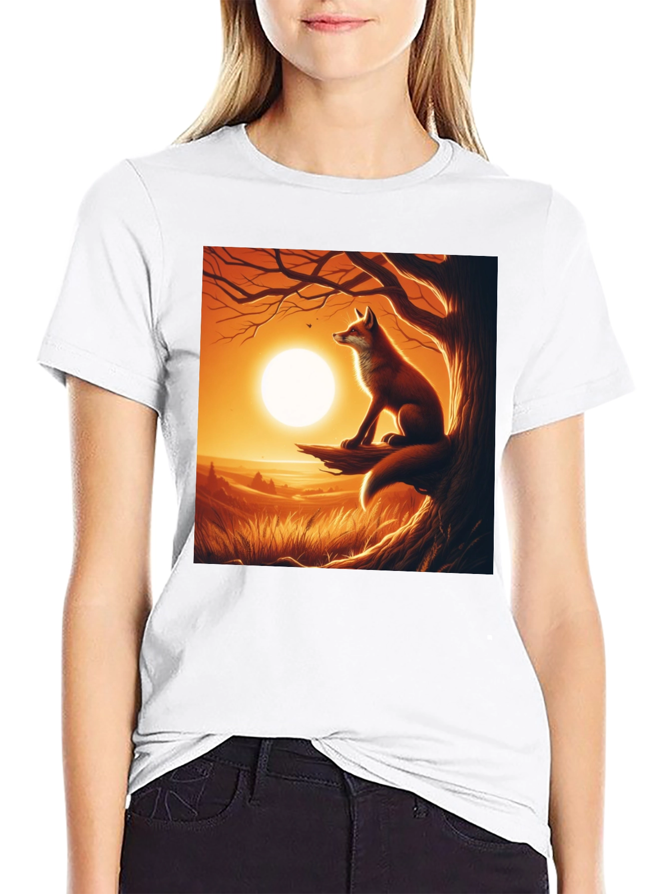 Fox Sunset Graphic Tee - Nature Inspired Design