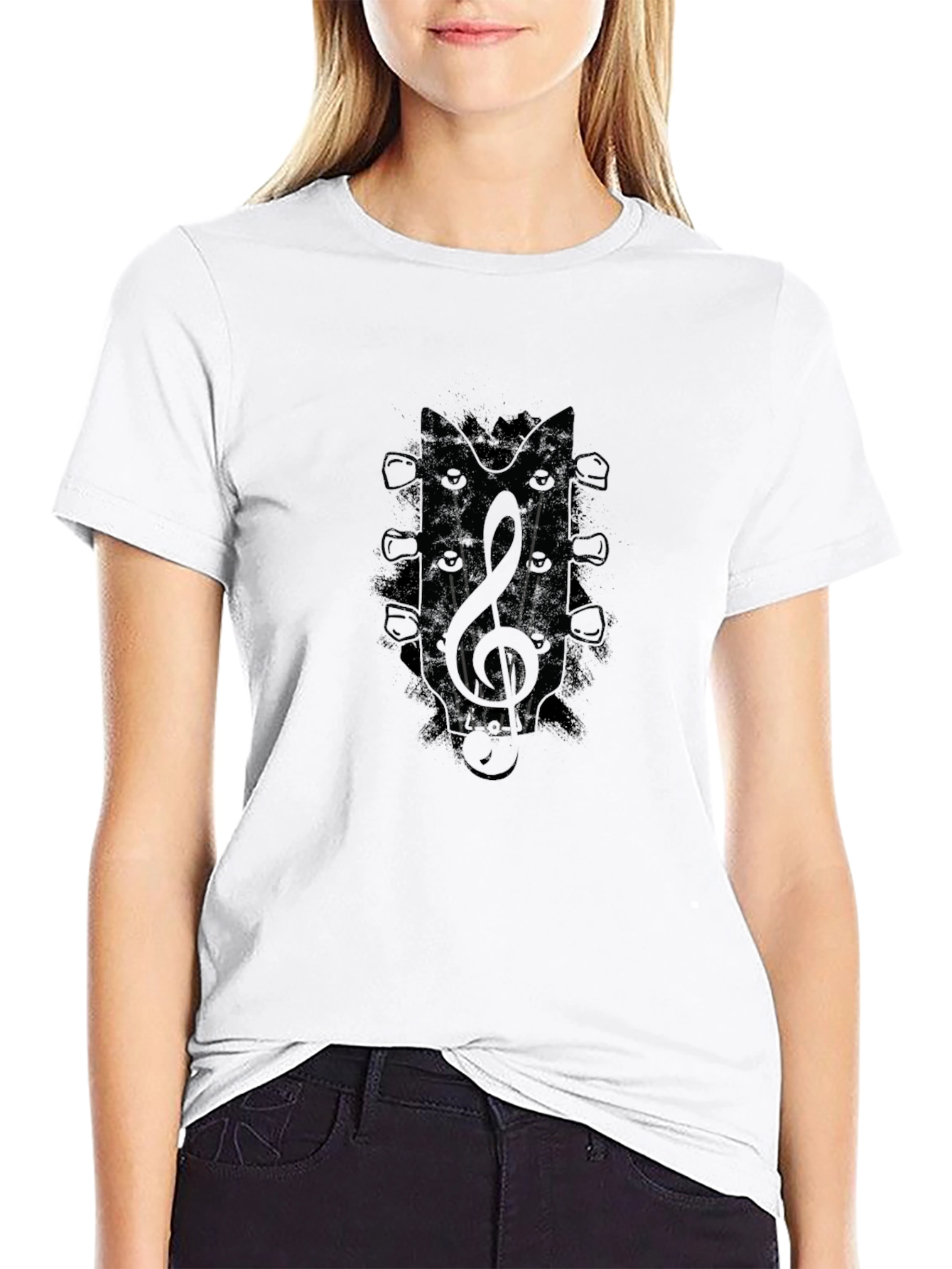 Guitar Treble Clef Mens Graphic Tee