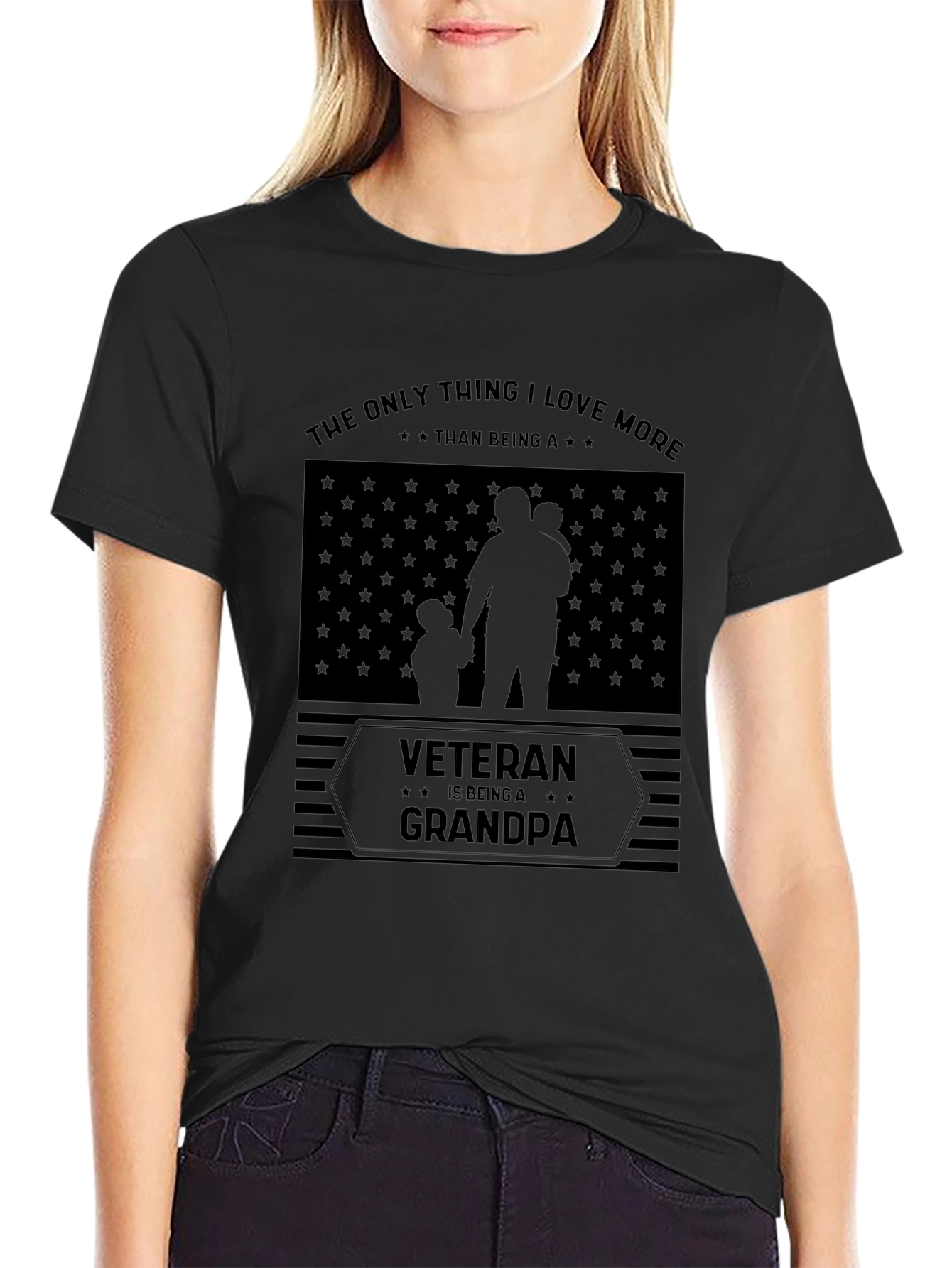Veteran Grandpa Graphic Tee - Patriotic Gift