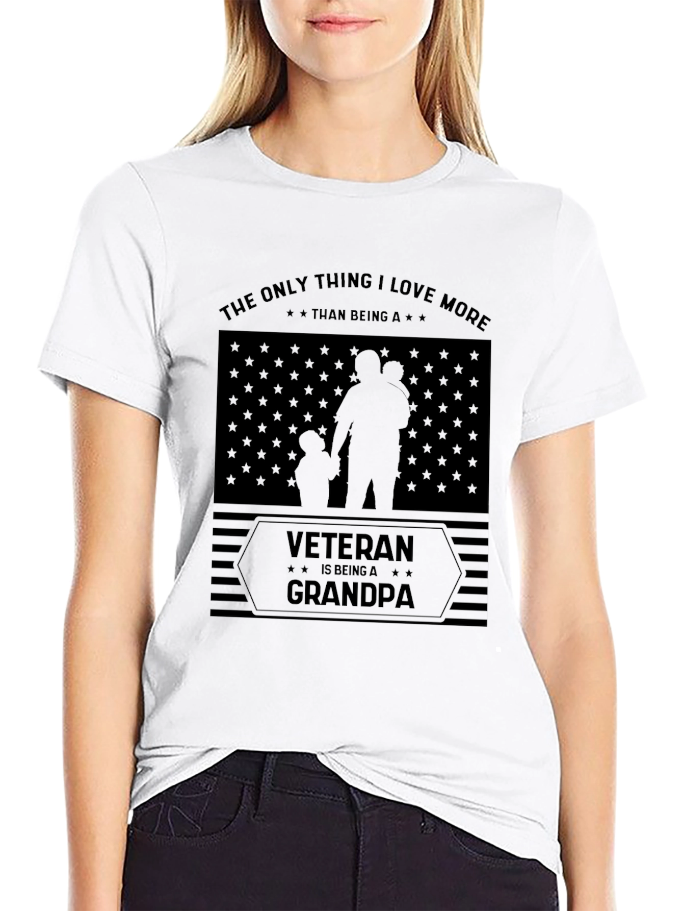 Veteran Grandpa Graphic Tee - Patriotic Gift