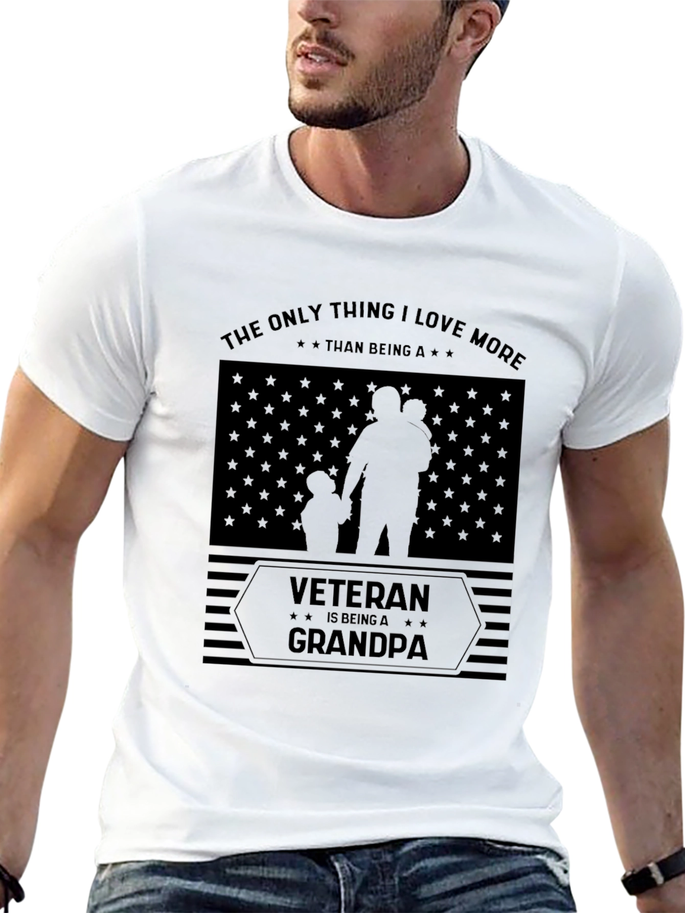 Veteran Grandpa Graphic Tee - Patriotic Gift