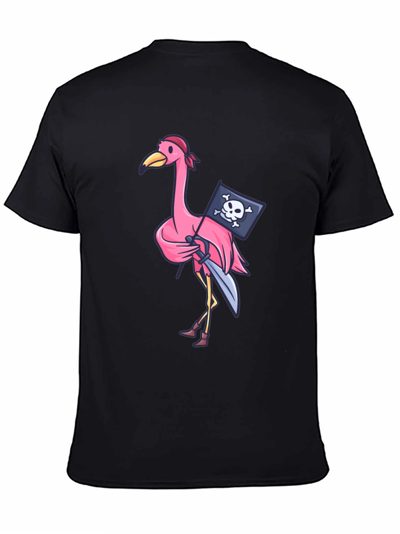Pirate Flamingo T-Shirt - Novelty Graphic Tee
